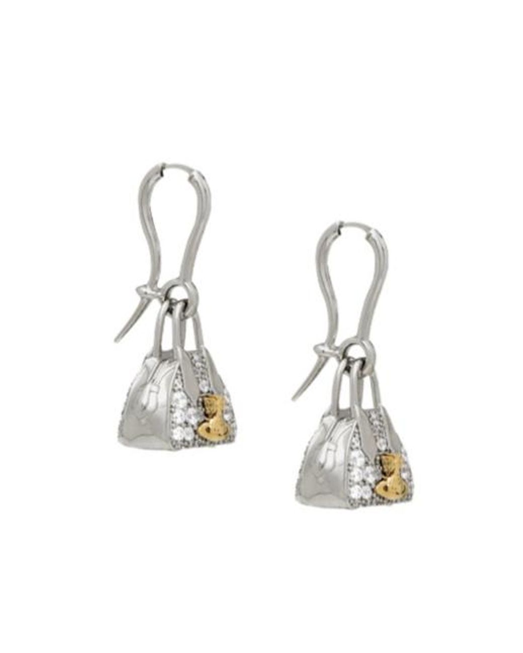 Vivienne Westwood White Yasmine Orb-Plaque Crystal-Embellished Earrings