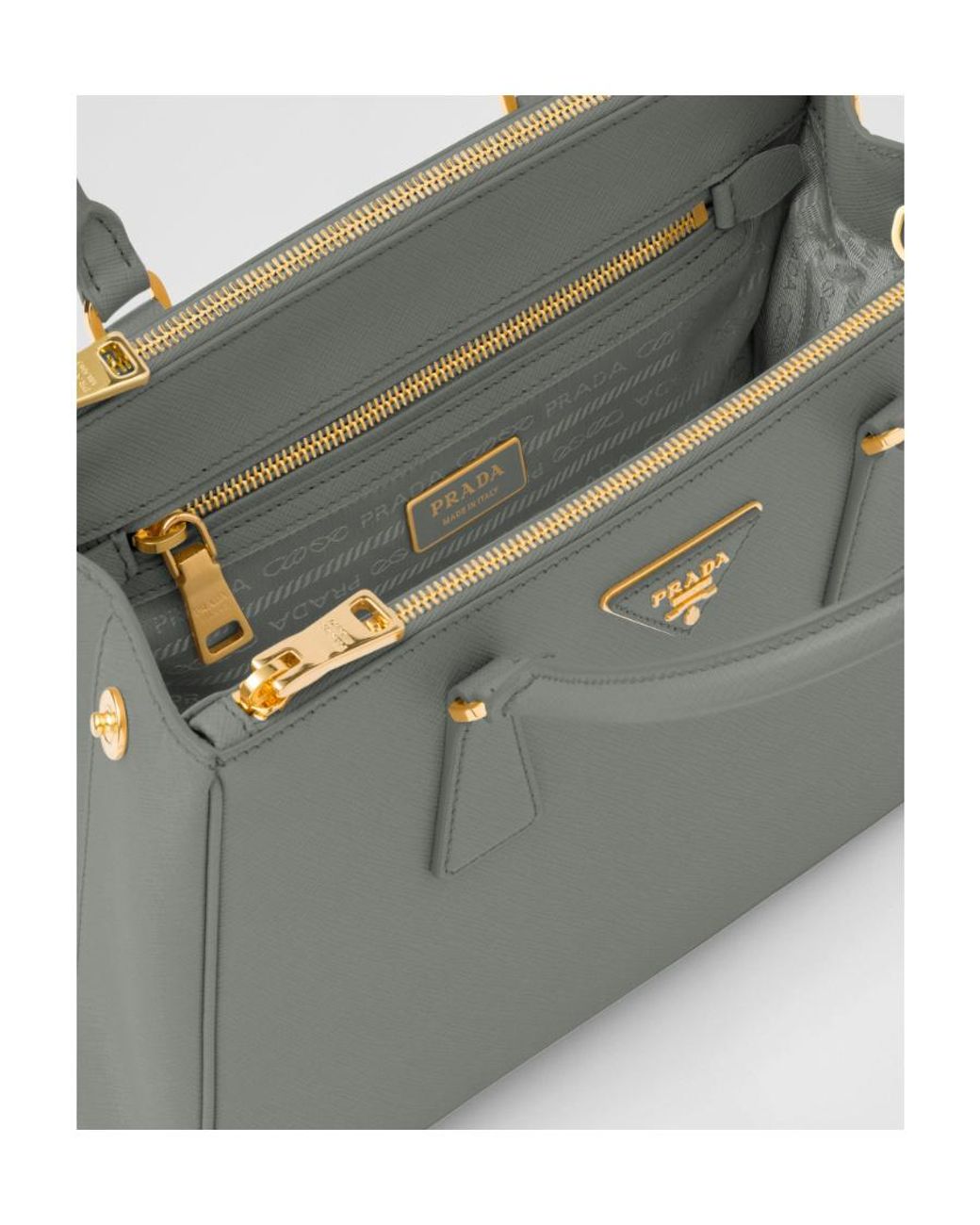Prada Gray Galleria Medium Saffiano Leather Bag
