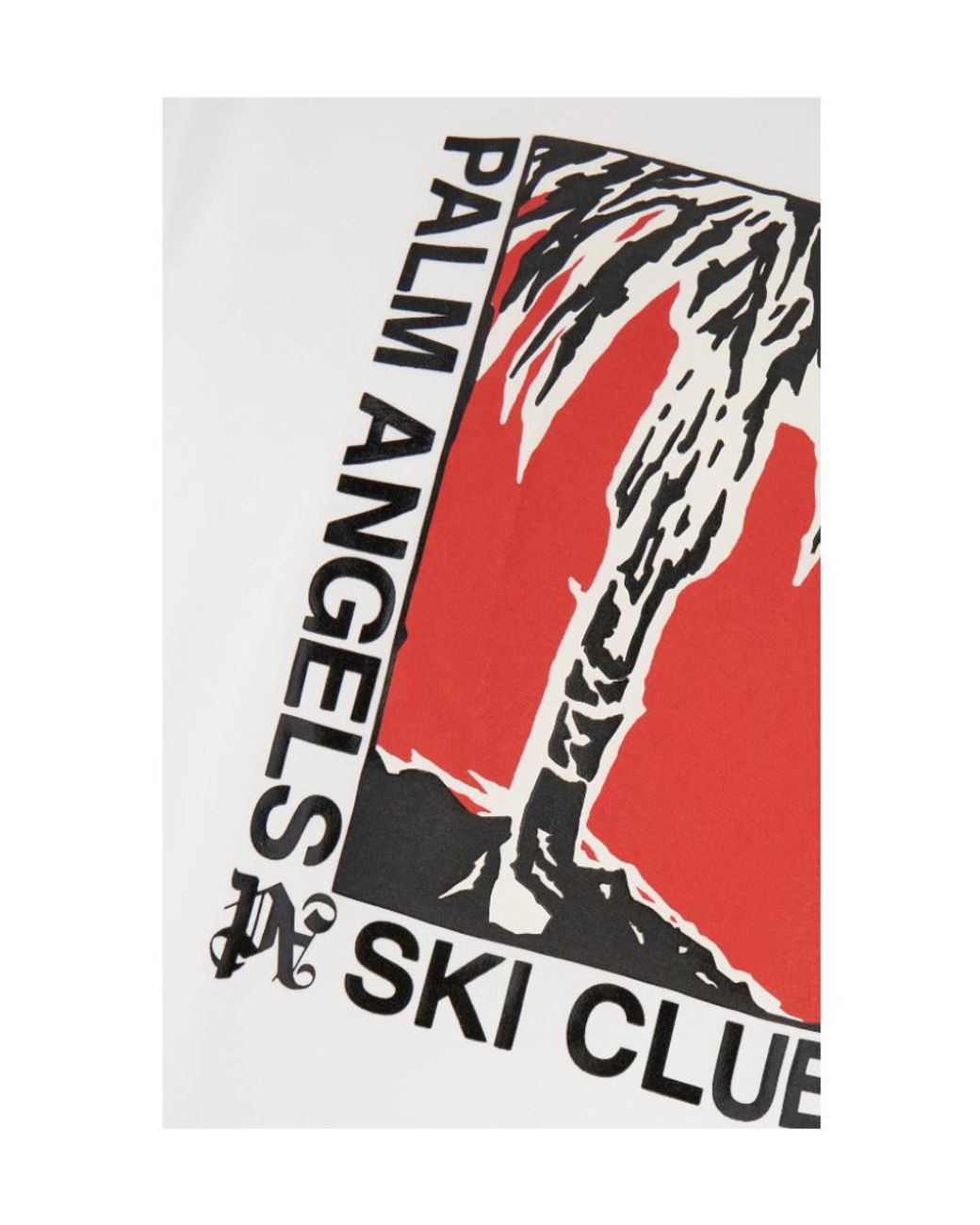 Palm Angels White Ski Club Graphic Printed T-Shirt for men
