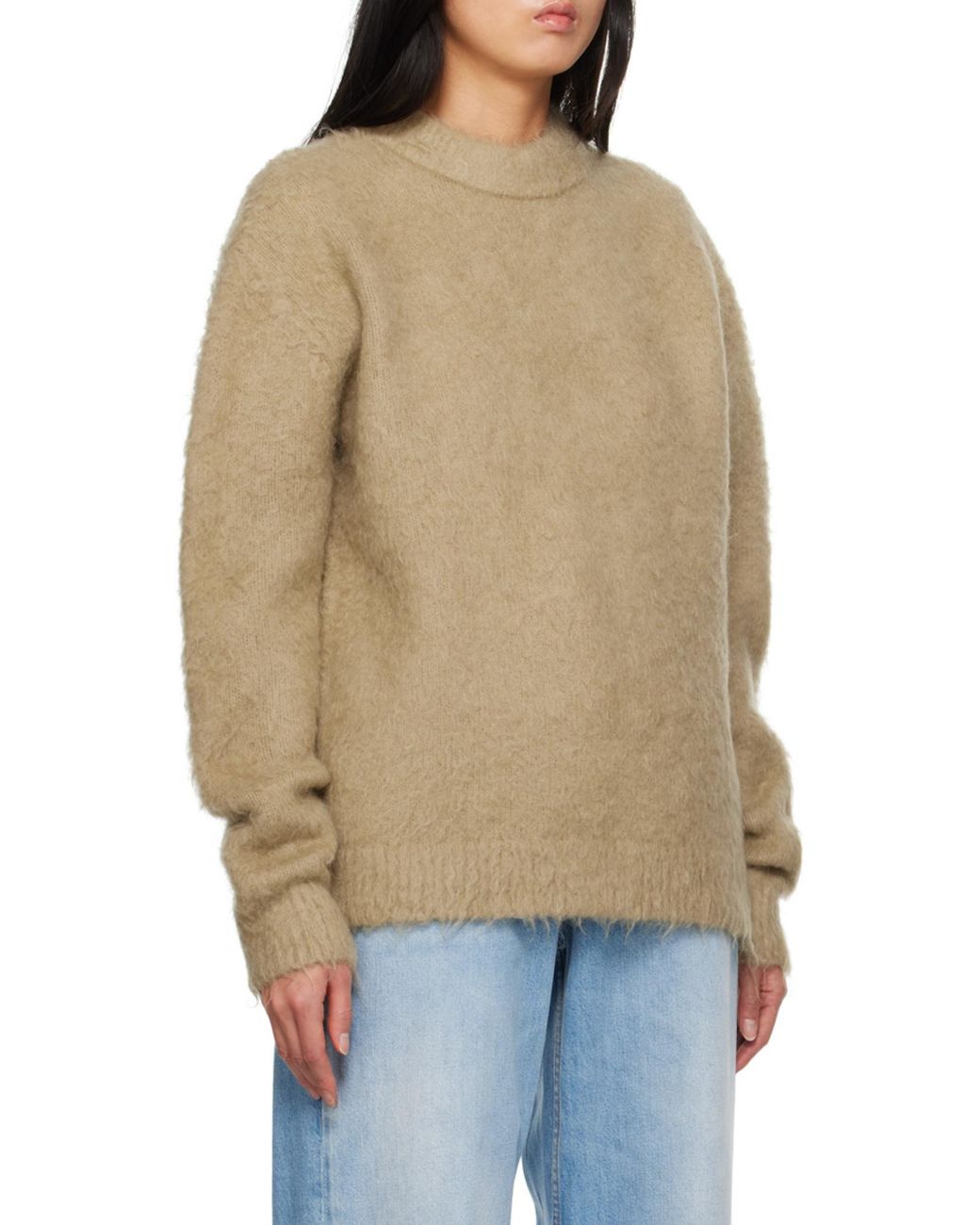 Acne Natural Crewneck Knitted Sweater for men