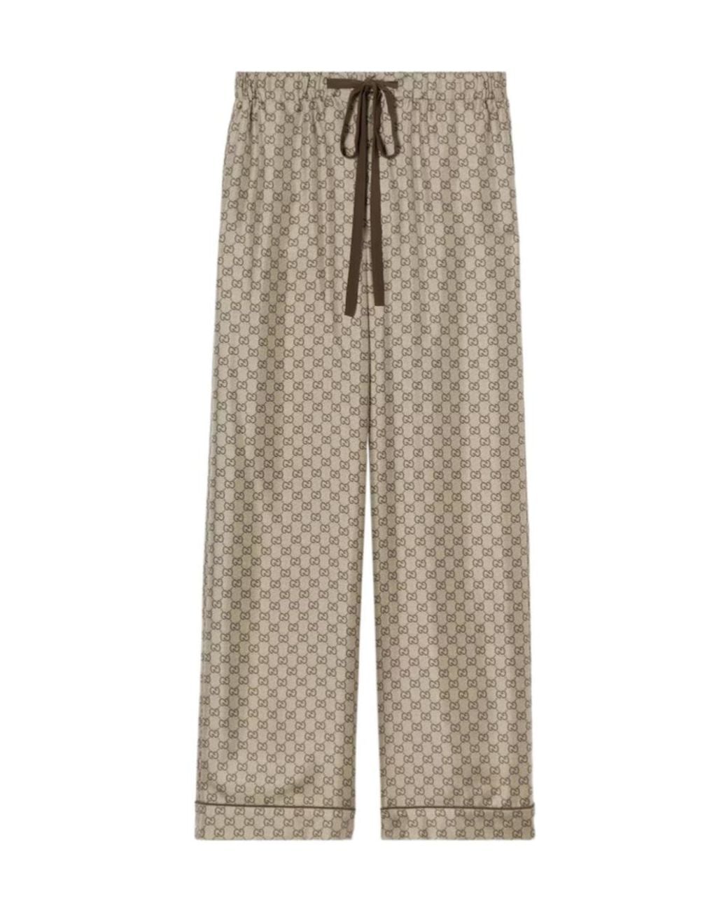 Gucci Natural Printed Twill Leisure Pants