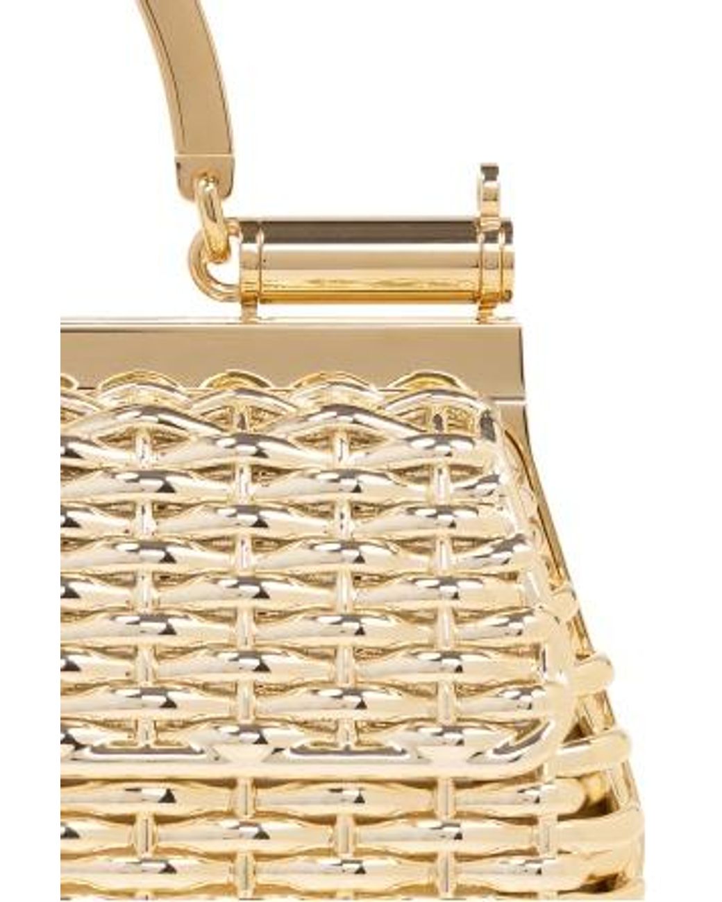 Dolce & Gabbana Metallic Sicily Logo Tag Box Handbag