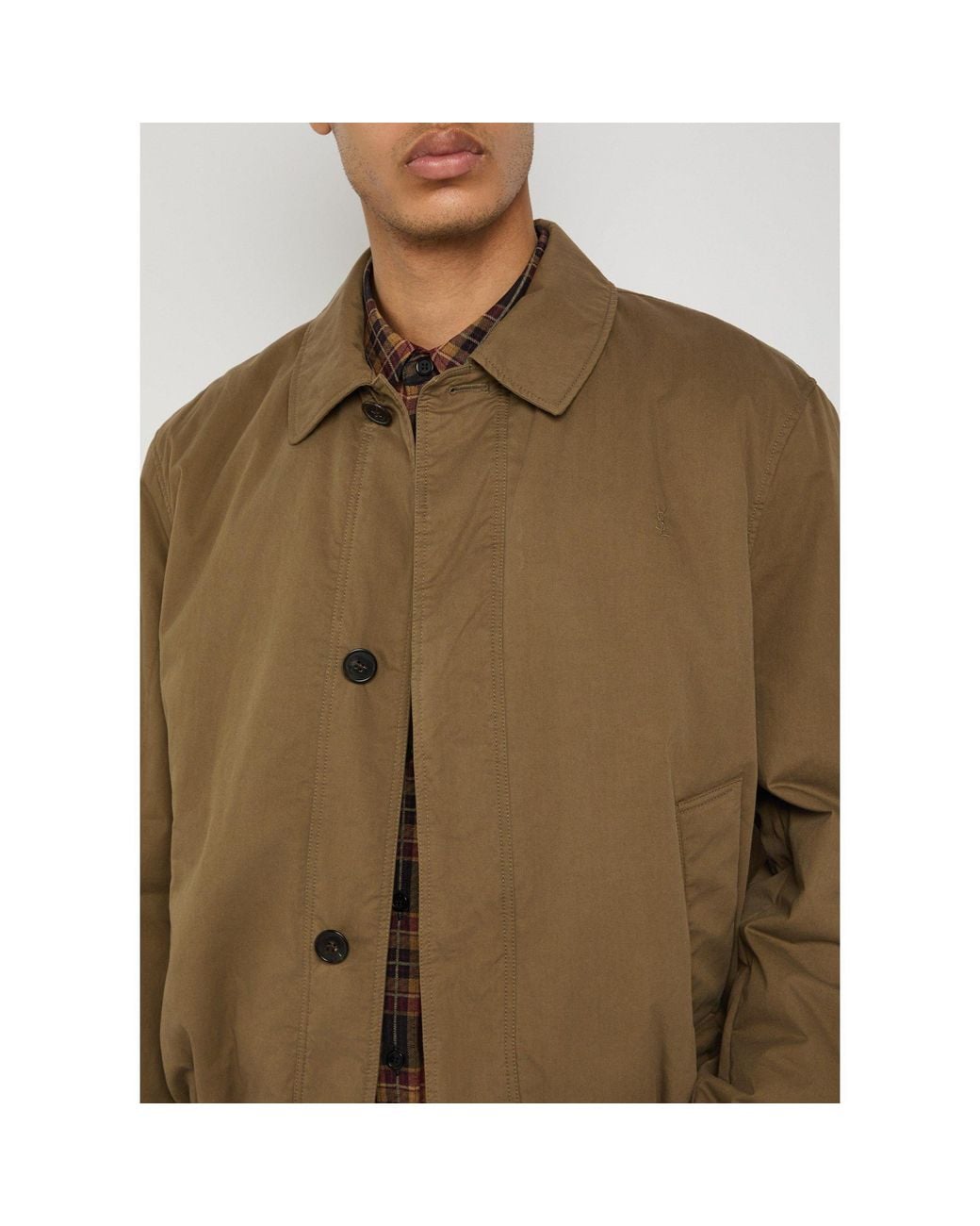 Saint Laurent Brown Simple Cotton Jacket for men