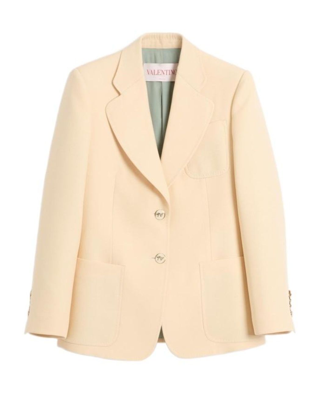 Valentino Natural Crepe Couture Single-Breasted Blazer