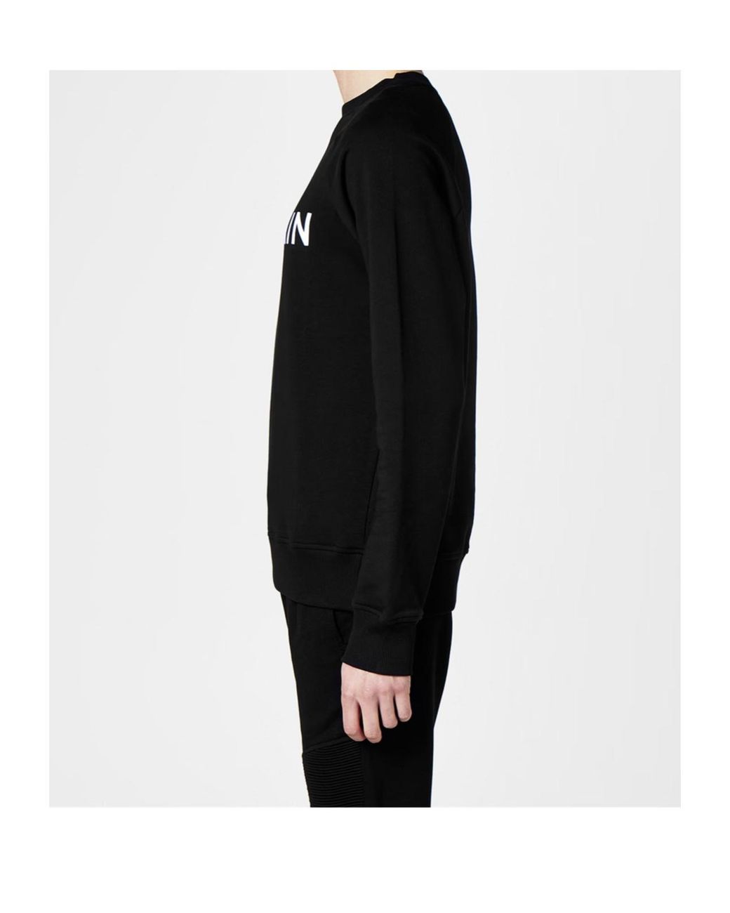 Balmain Black Logo Crew Sweater for men