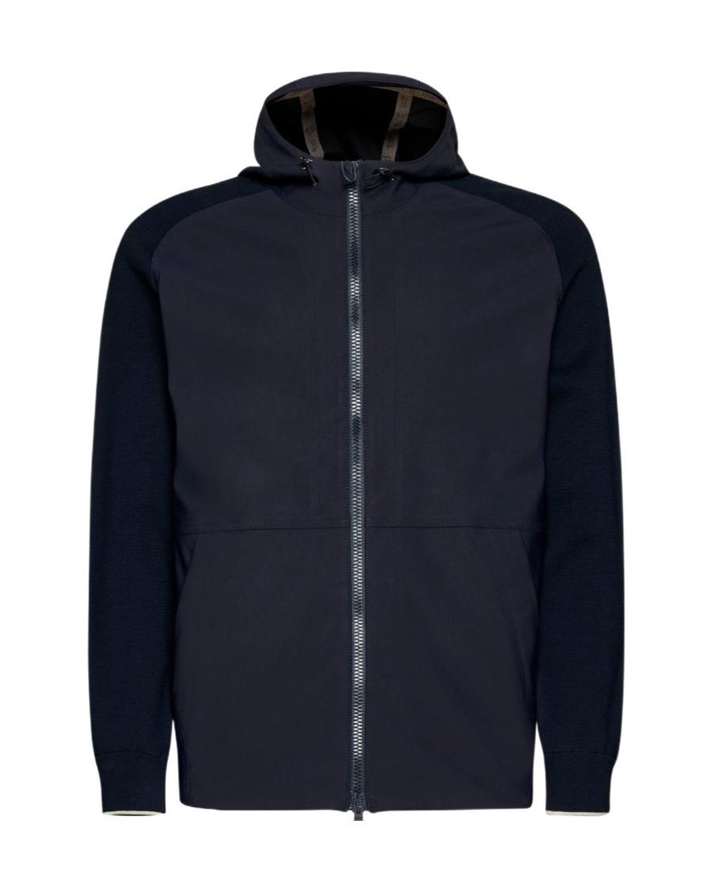 Herno Blue Zip-Up Hooded Jacket for men
