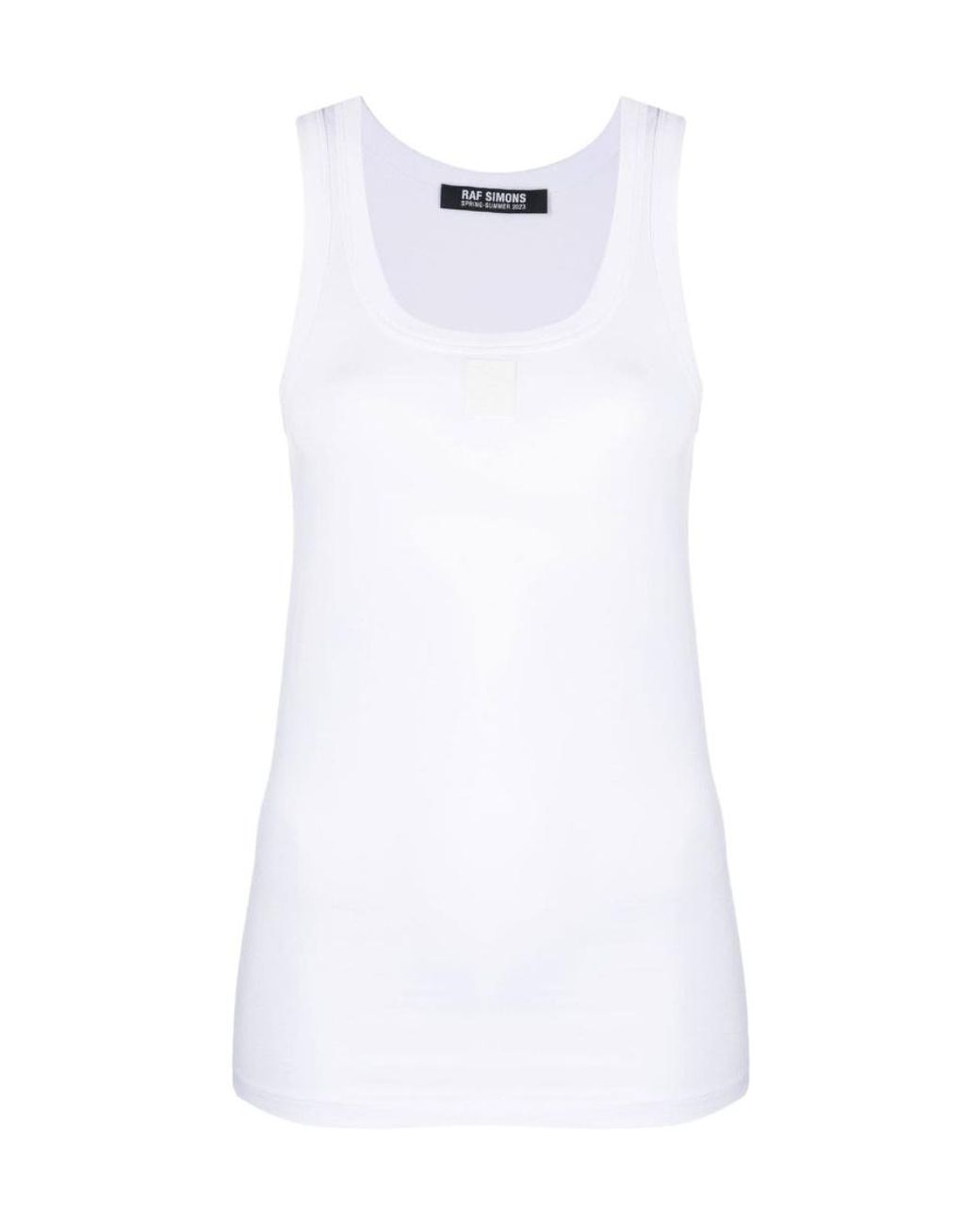 Raf Simons White Logo Patch Tank Top