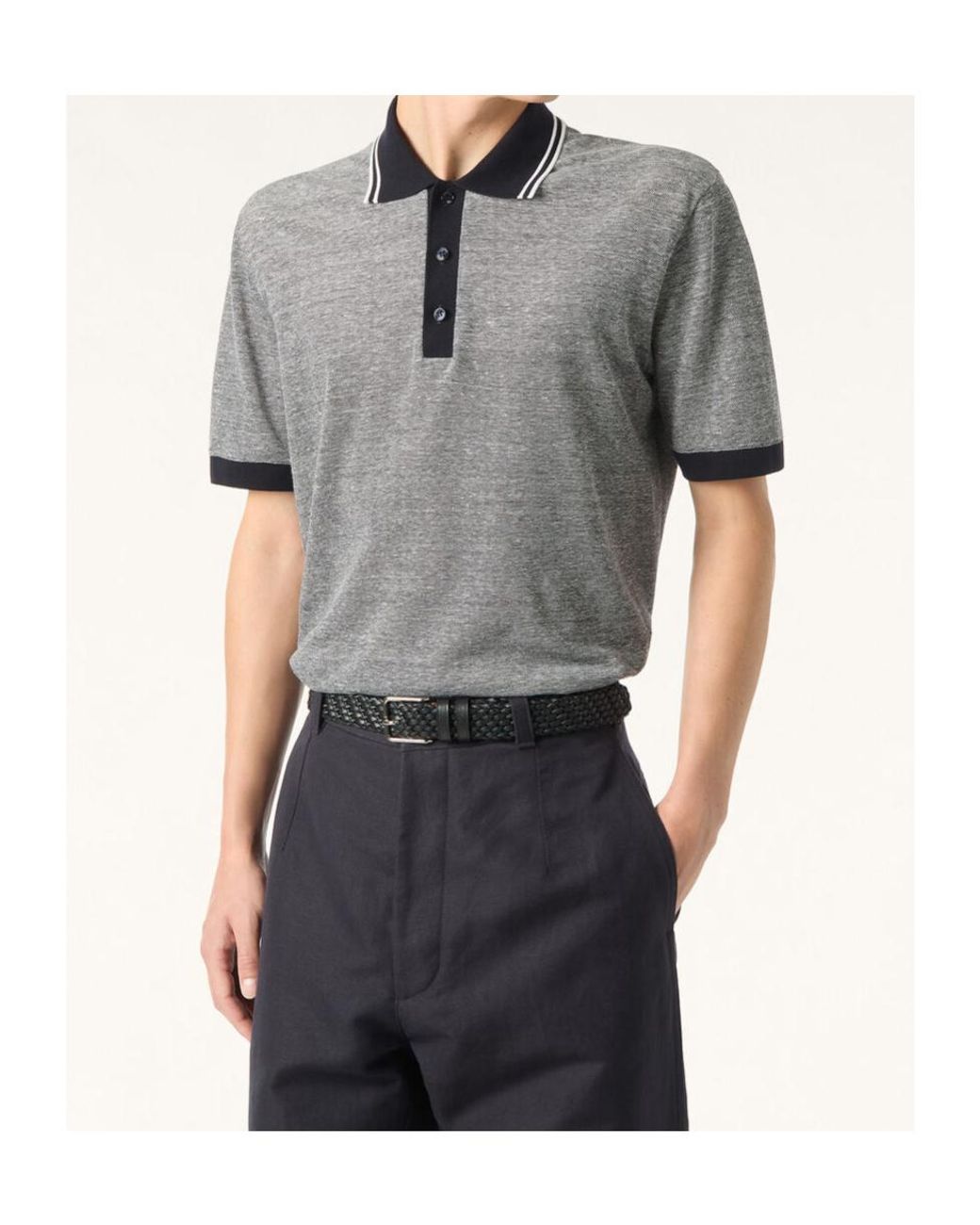 Loro Piana Gray Sciabecco Polo Shirt for men