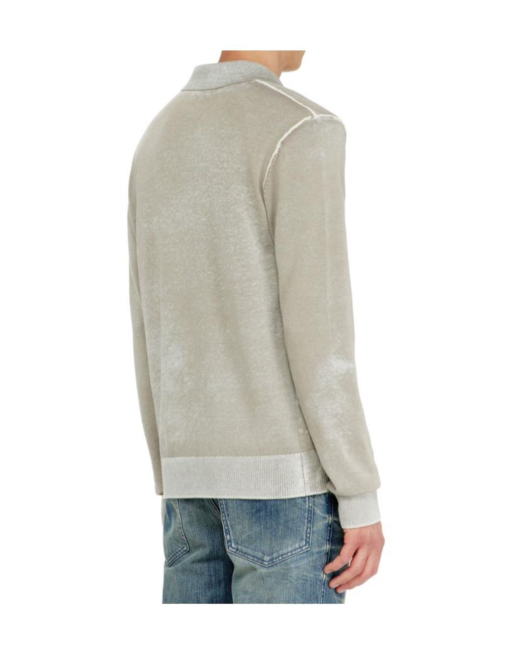DIESEL White K Lawrence Polo Knitted Sweater for men