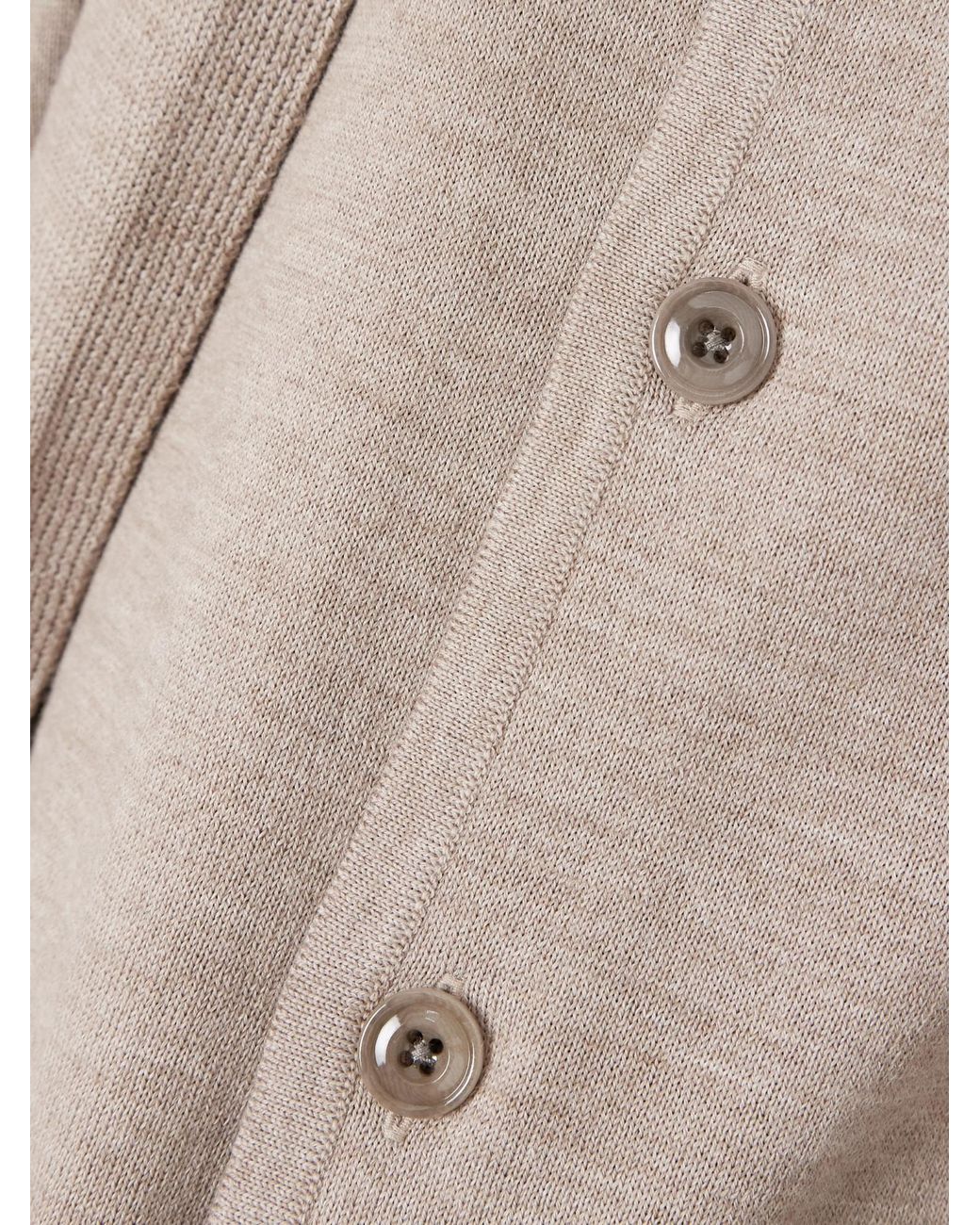 Lemaire Natural Scarf Detailed Buttoned Knitted Cardigan