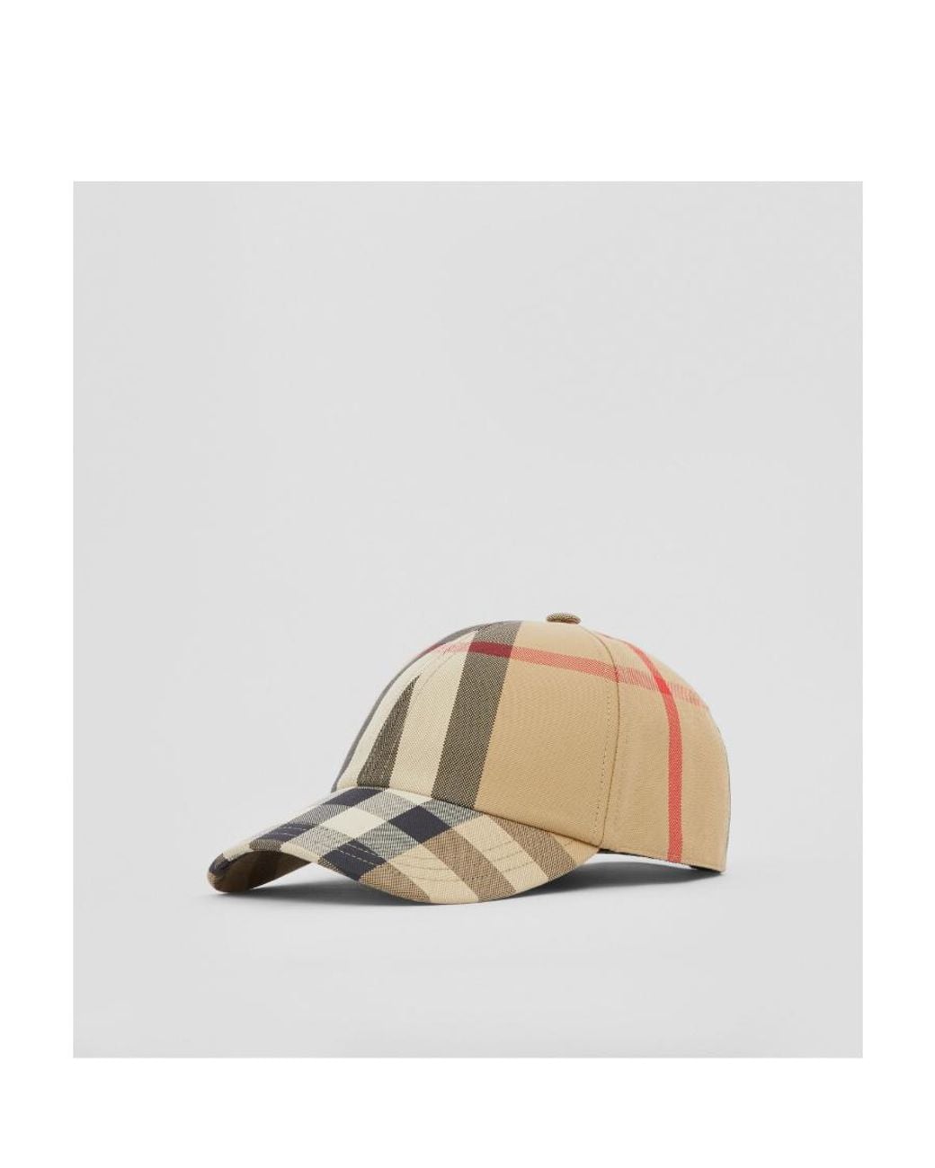 Burberry Natural Embroidered-Logo Check Cotton Baseball Cap for men
