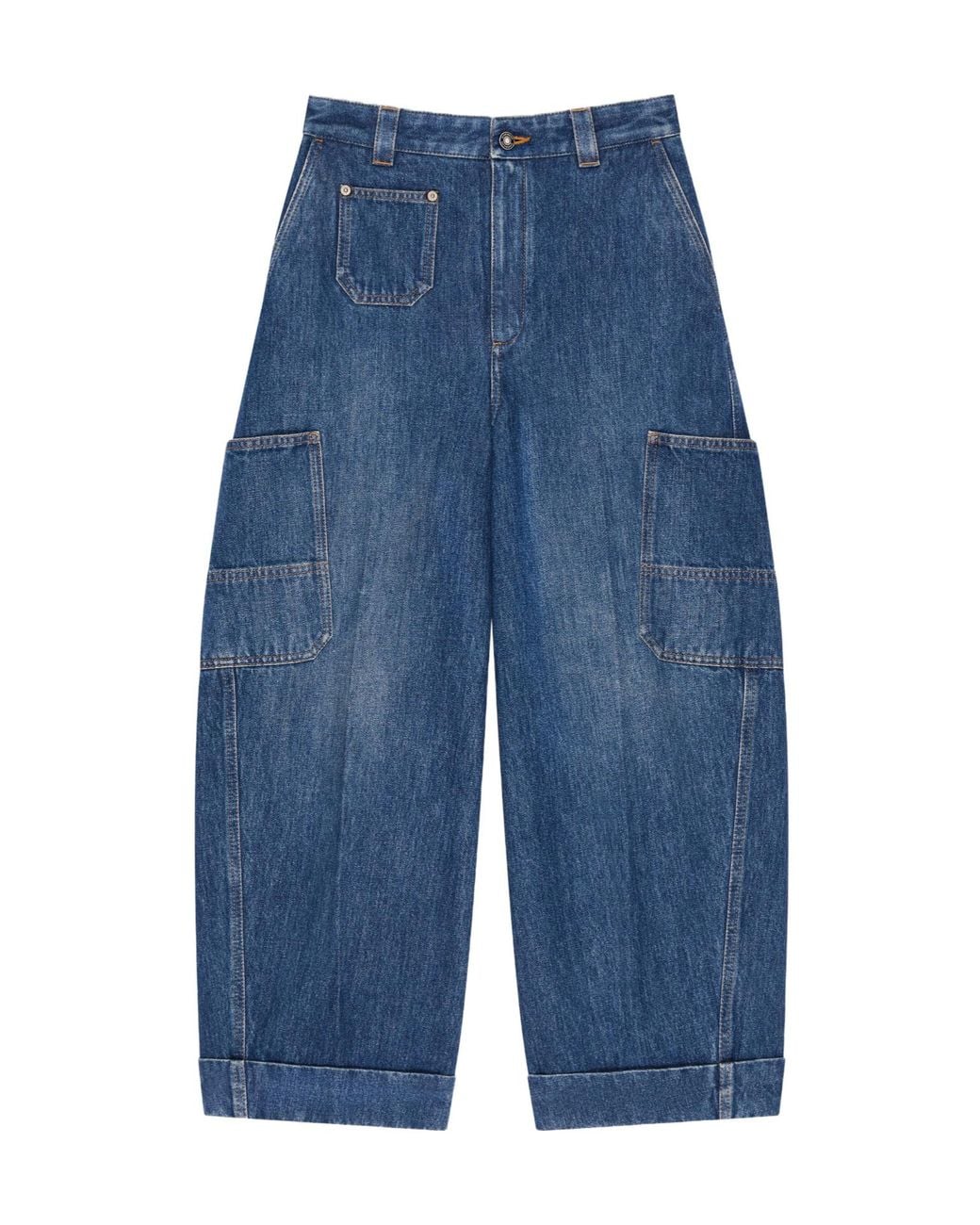 Givenchy Blue Cropped Utility Denim Jeans