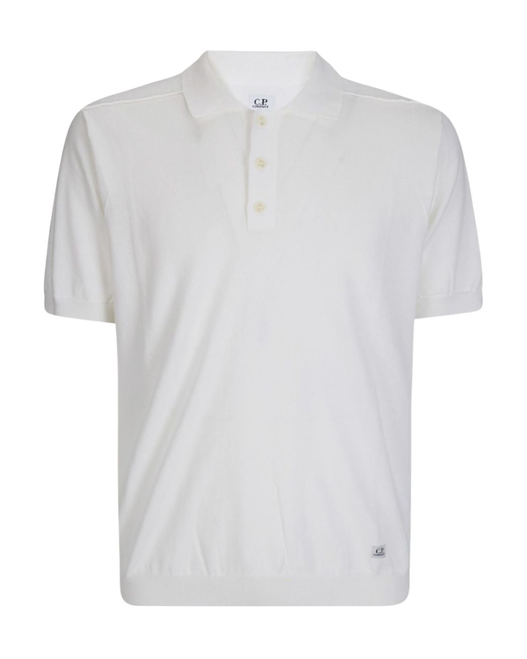 C P Company White Short-Sleeved Polo Shirt for men