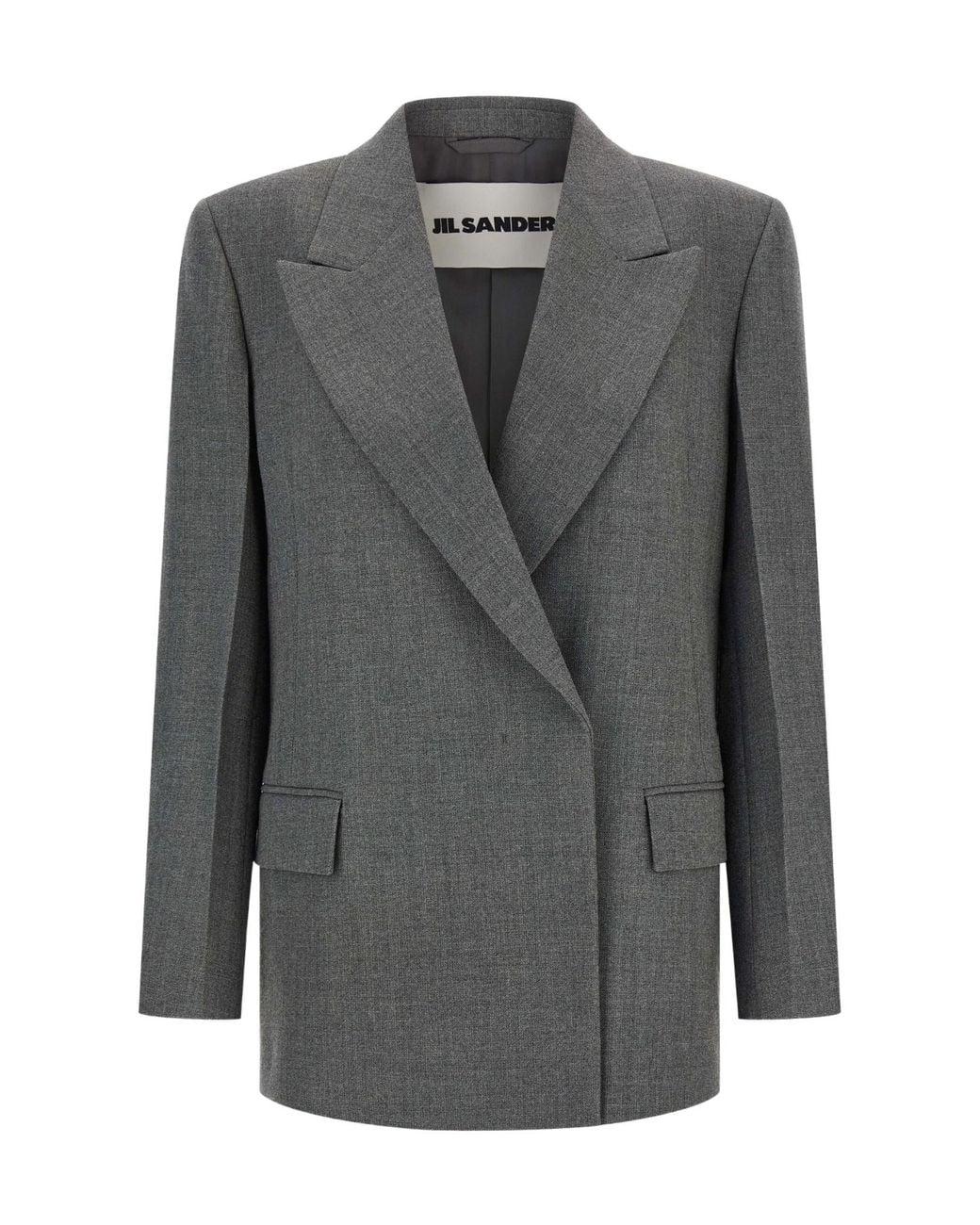 Jil Sander Gray Double Breasted Tailored Blazer
