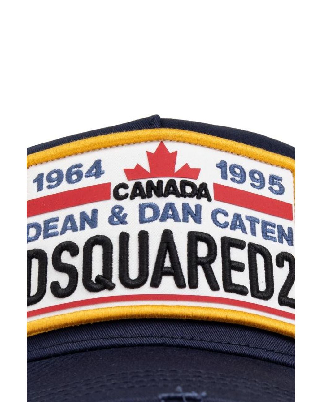 DSquared² Blue Logo Patch Distressed Baseball Cap for men