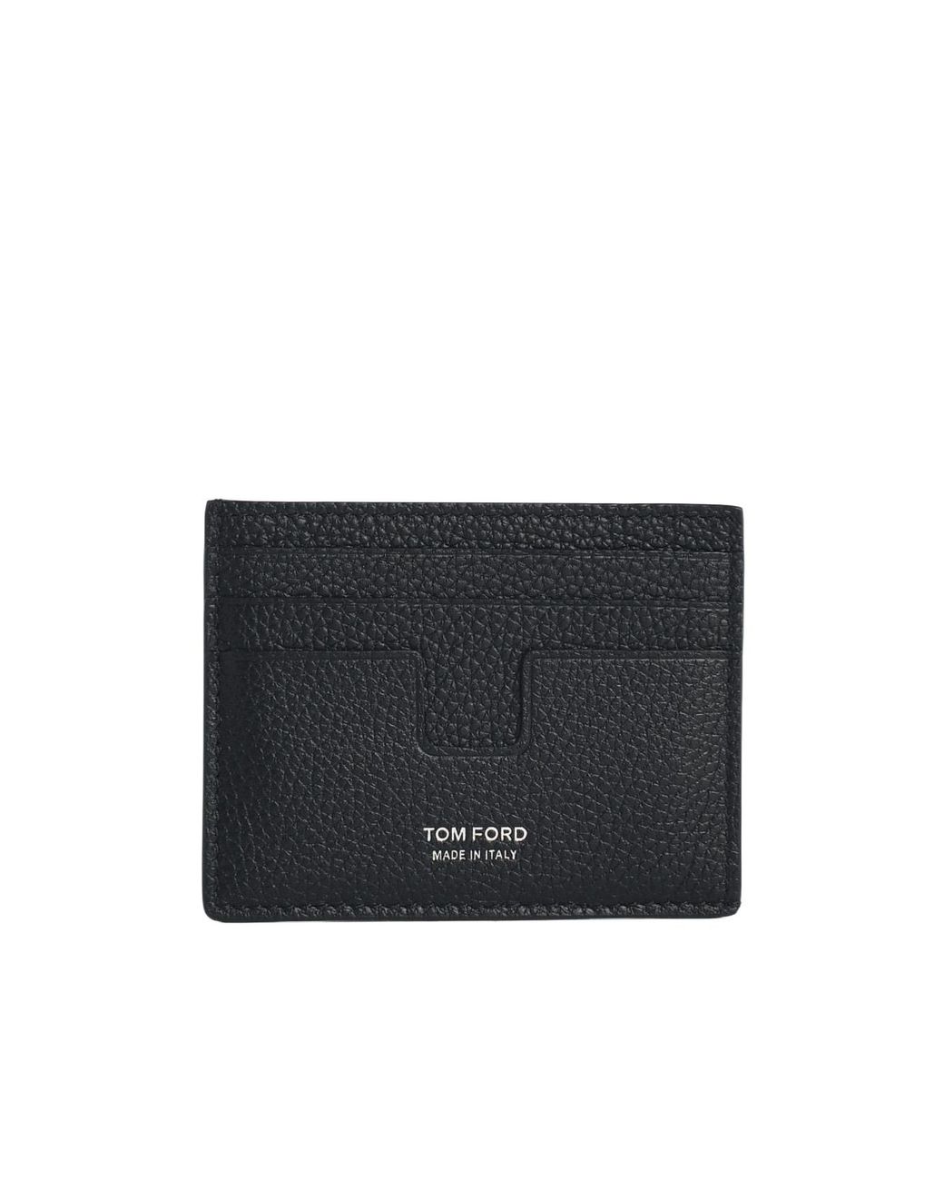 Tom Ford Black Leather Card Holder Wallet for men