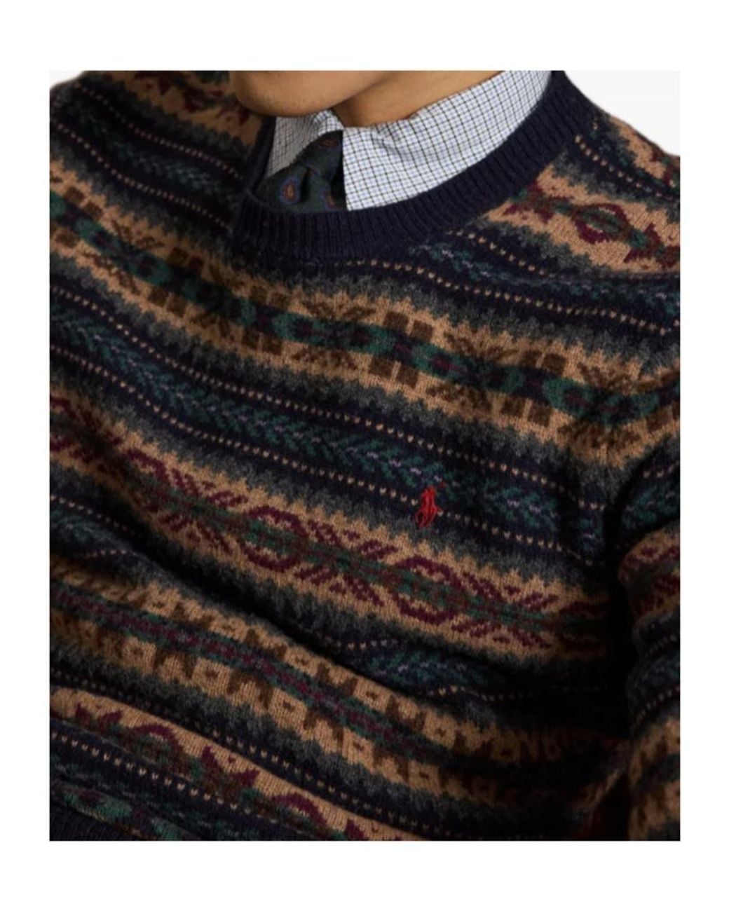 Polo Ralph Lauren Black Fair Isle Sweater for men