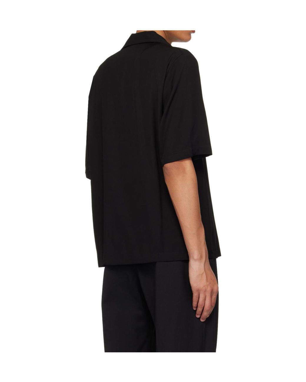 Amiri Black Varsity Patch Camp Logo Shirt for men