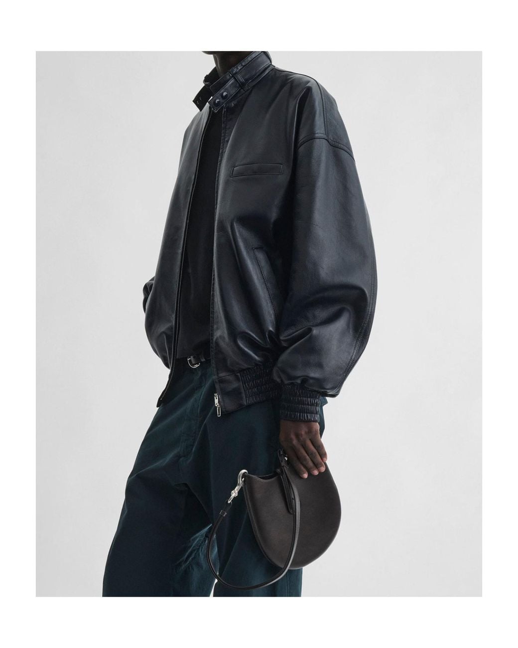 Phoebe Philo Black Aviator Leather Jacket