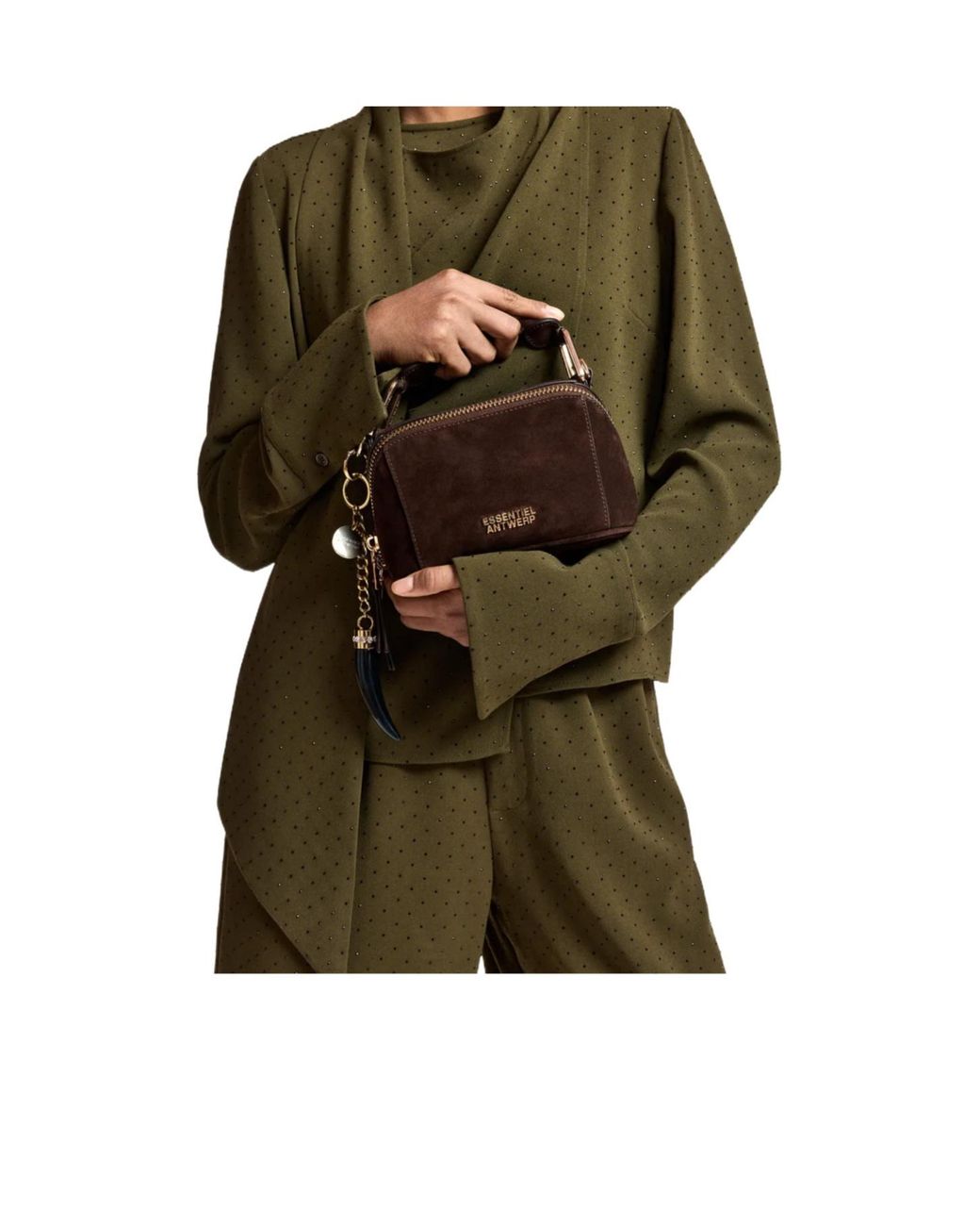 Essentiel Antwerp Brown Kyla Mini Top-Handle Shoulder Bag
