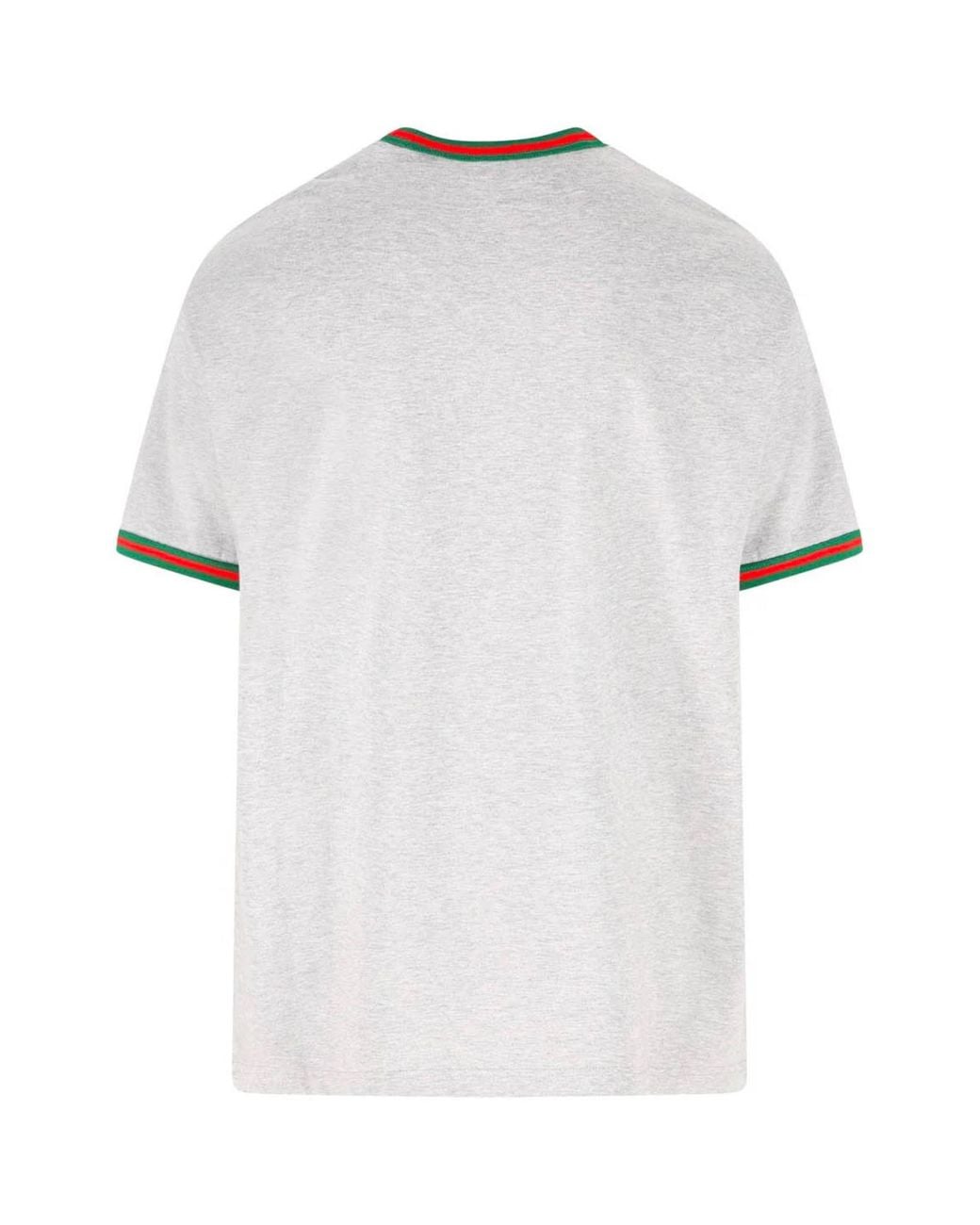 Gucci White Cotton Logo-Embroidered T-Shirt for men