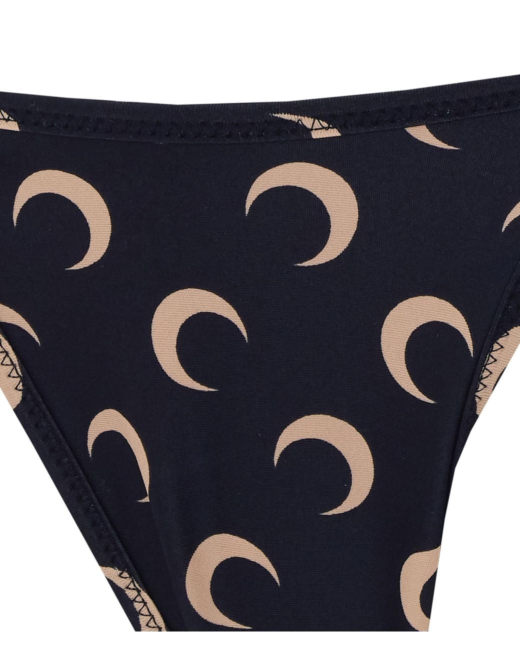 MARINE SERRE White Moon-Print Triangle Bikini