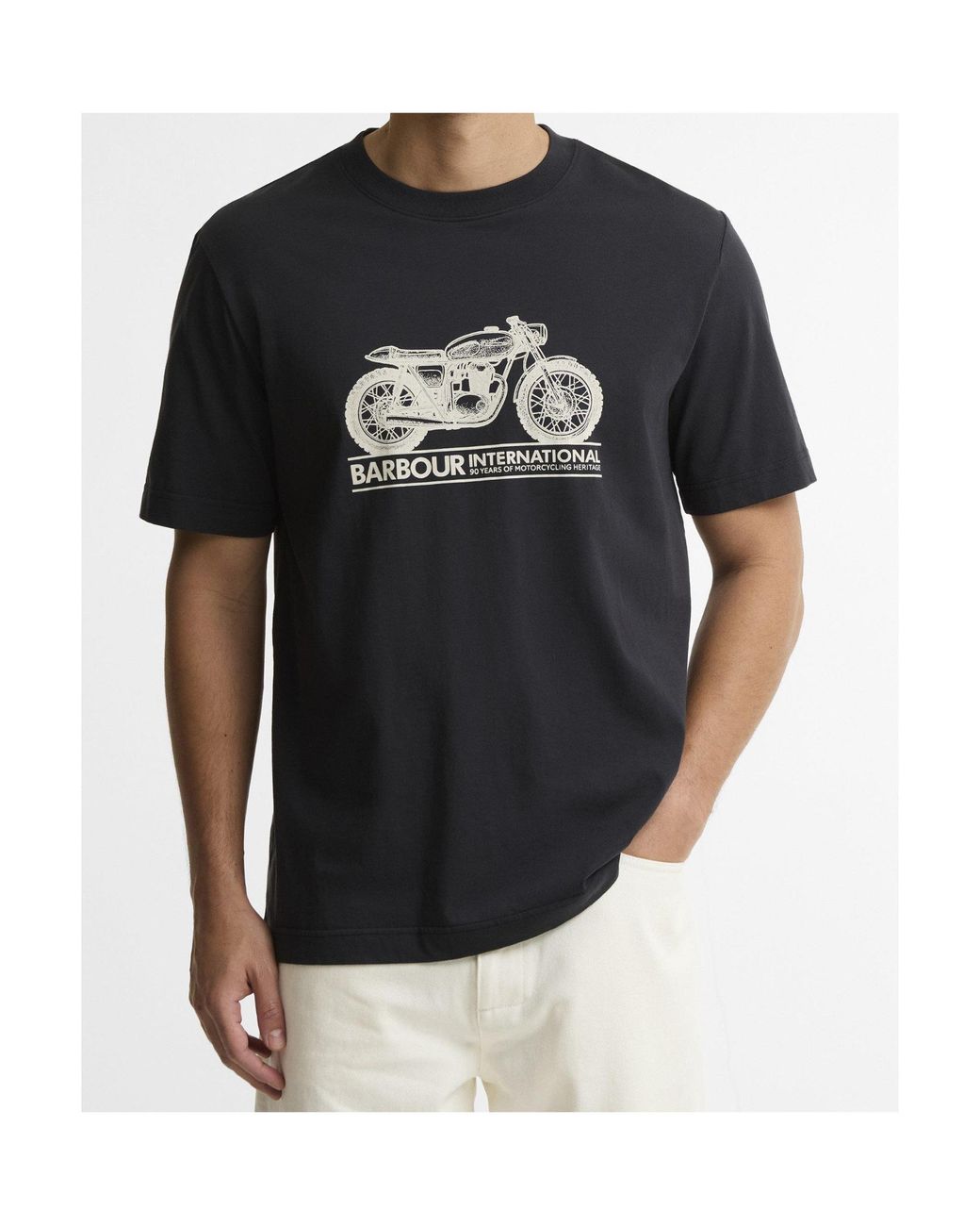 Barbour Black Graphic T-Shirt for men