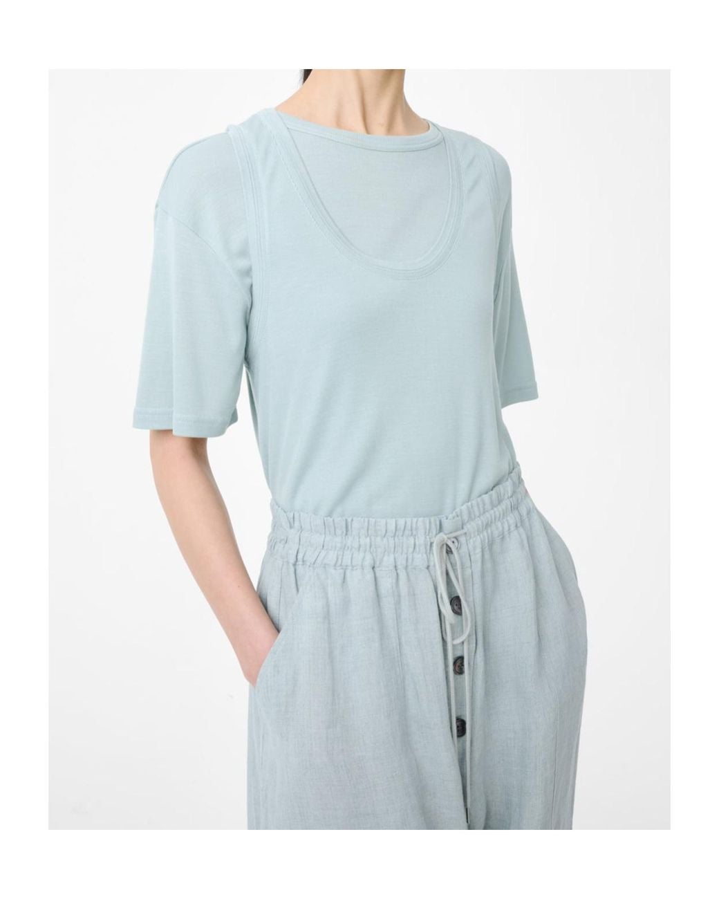 Studio Nicholson Blue Crew Neck Vest