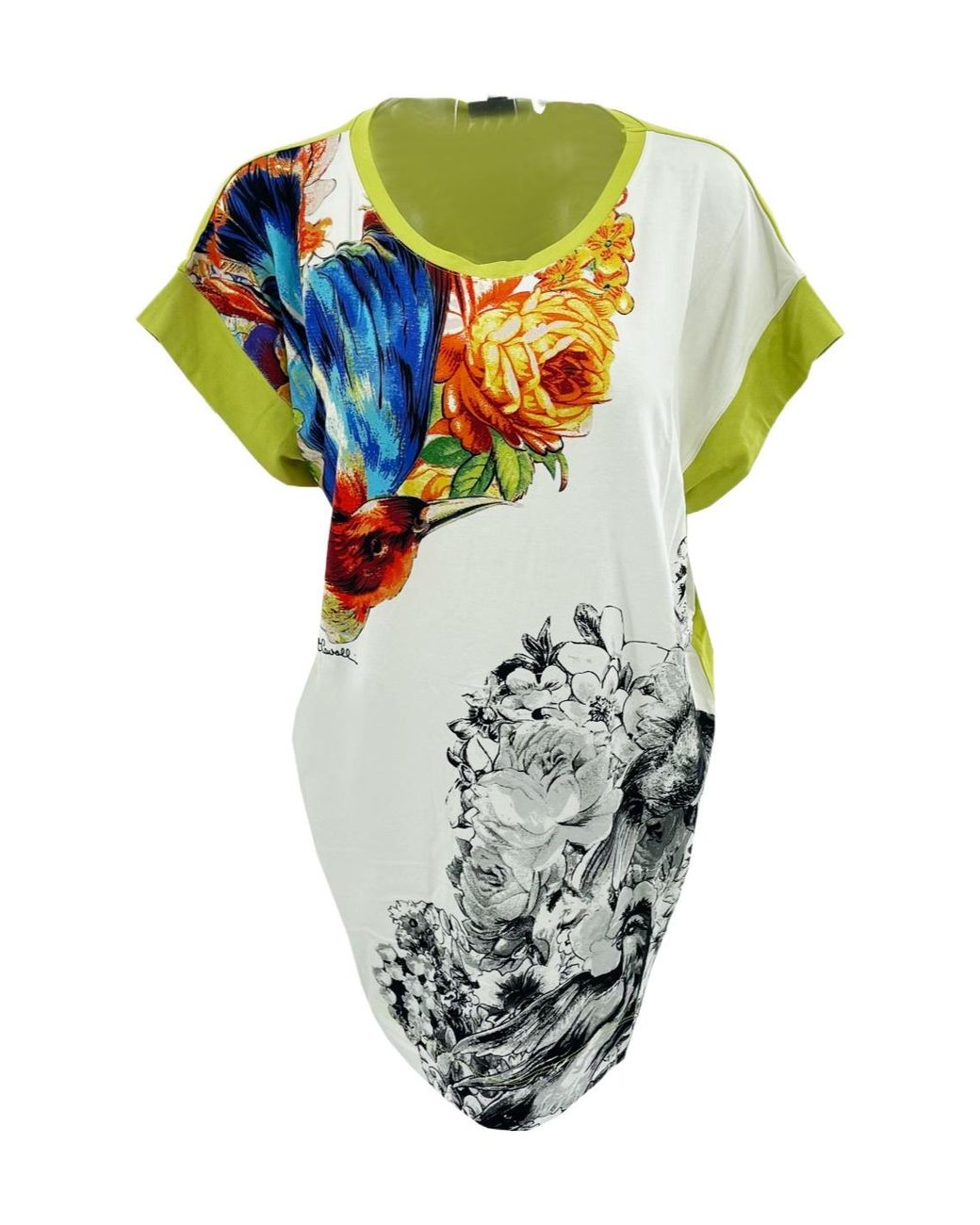 Just Cavalli Multicolor Floral Printed T-Shirt