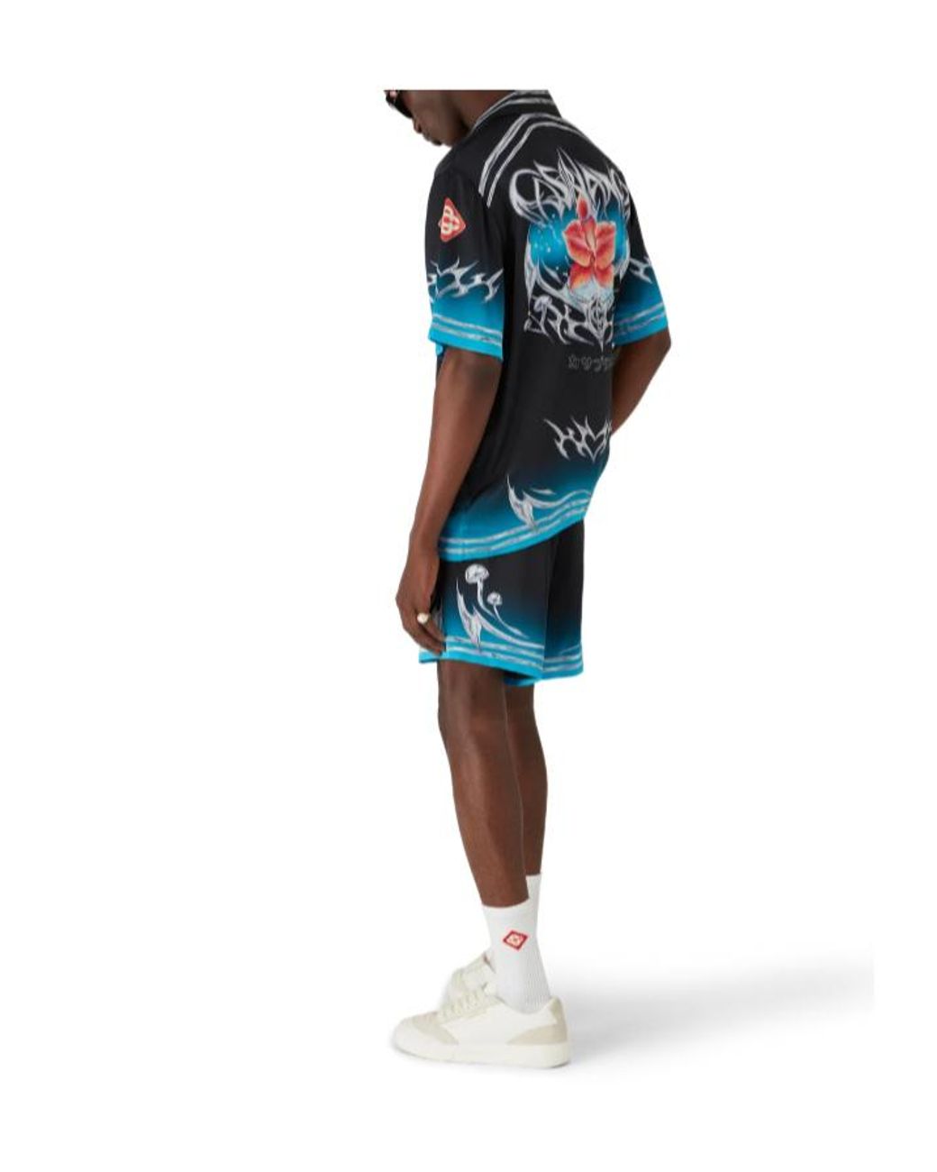 Casablanca Blue Blades Mushroom-Print Shorts for men