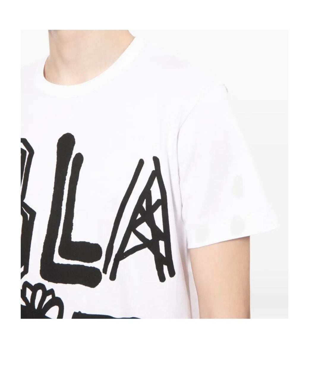 Comme des Garçons White Graphic Print Round-Neck T-Shirt for men