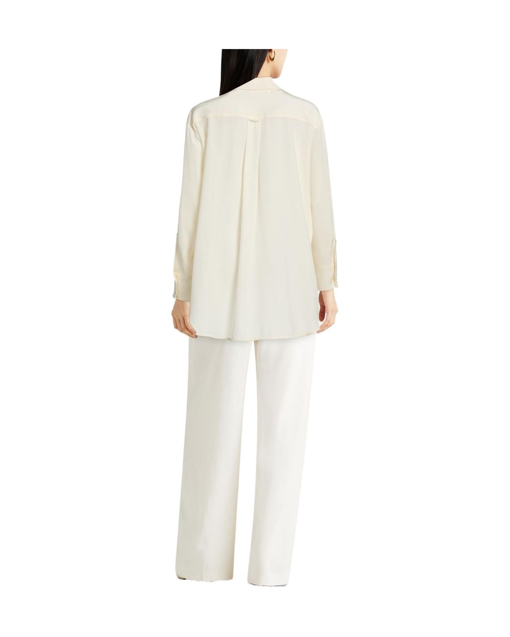 Sportmax White Minimalist Satin Shirt
