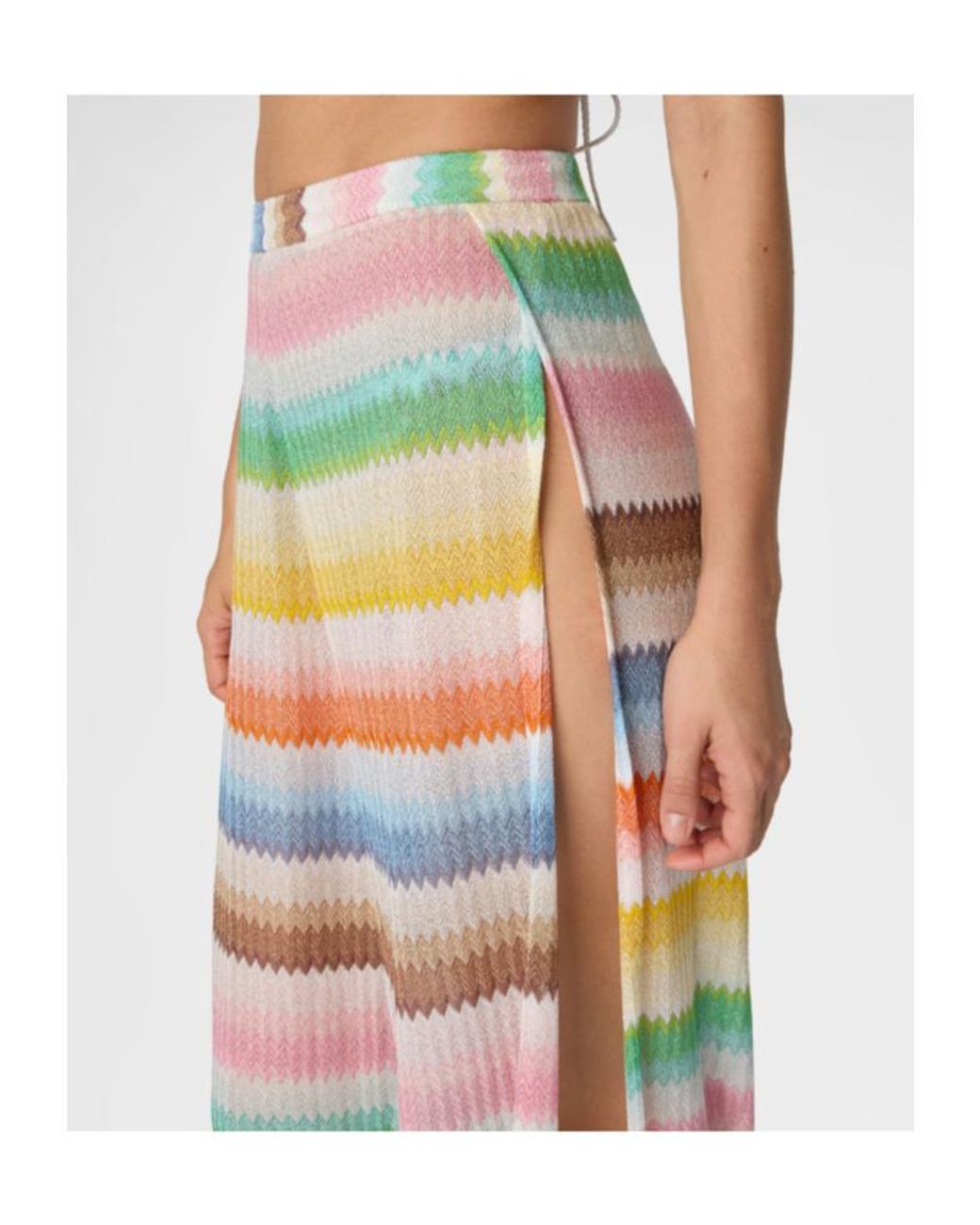 Missoni Gray Beach Cover-Up Pants With Dégradé Zigzag Pattern And Slits