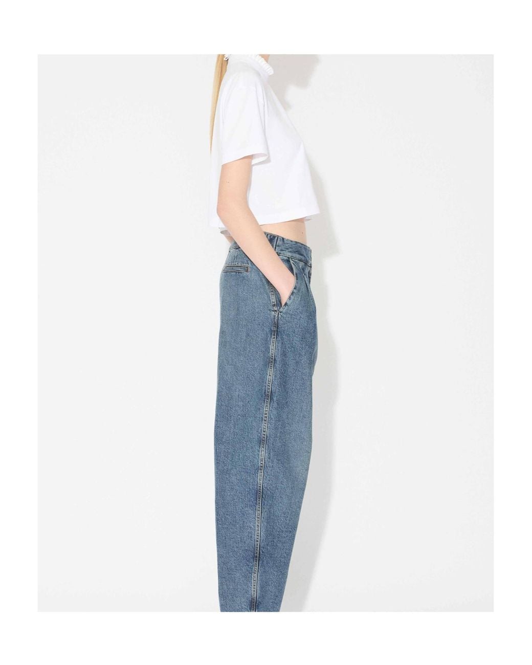 Alaïa White Alaïa High-Neck Cropped T-Shirt