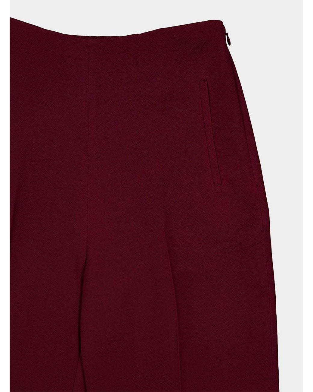 Roland Mouret Red Wide-Leg Silk-Blend Trousers
