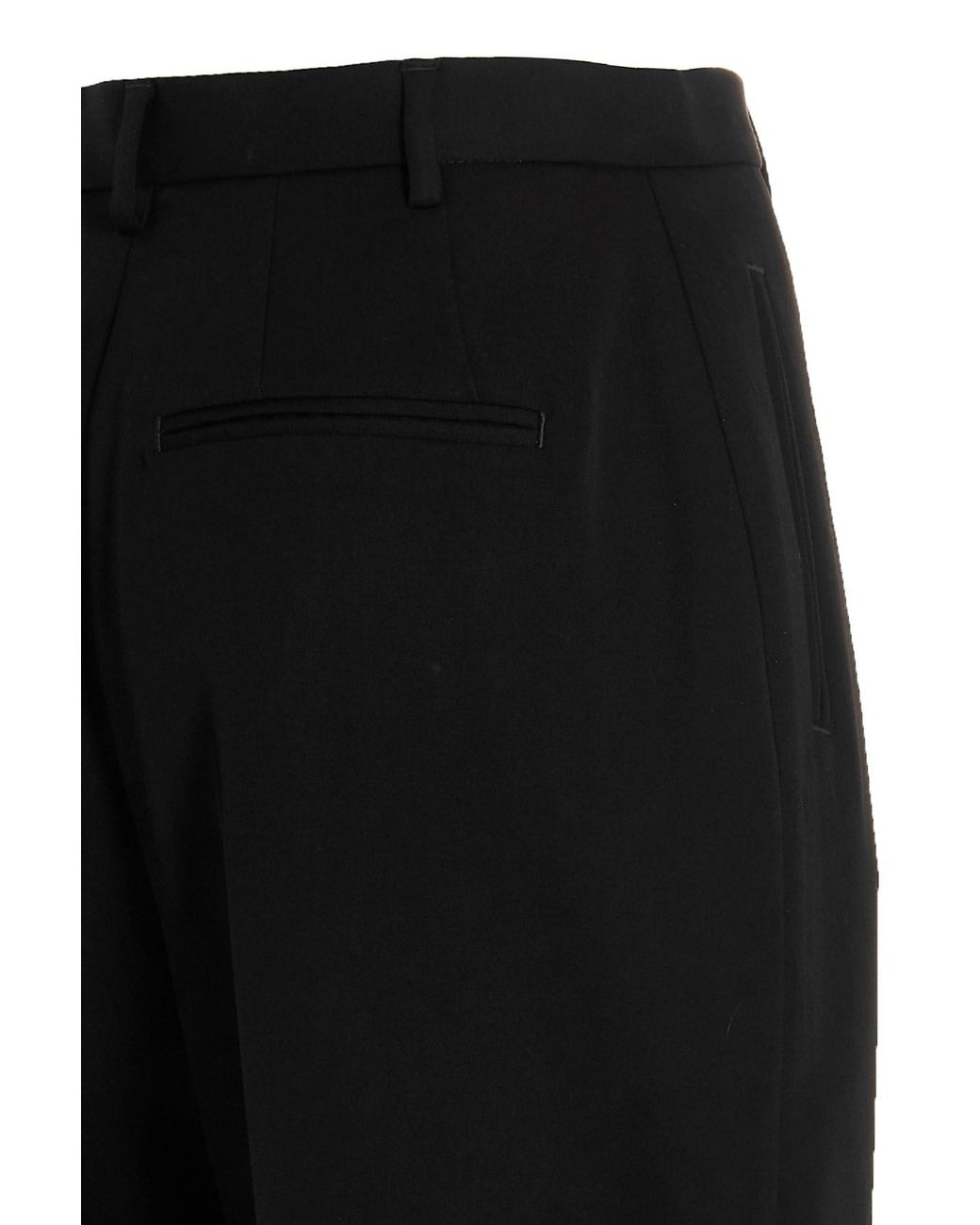 Tory Burch Black Straight-Leg Mid-Rise Pants