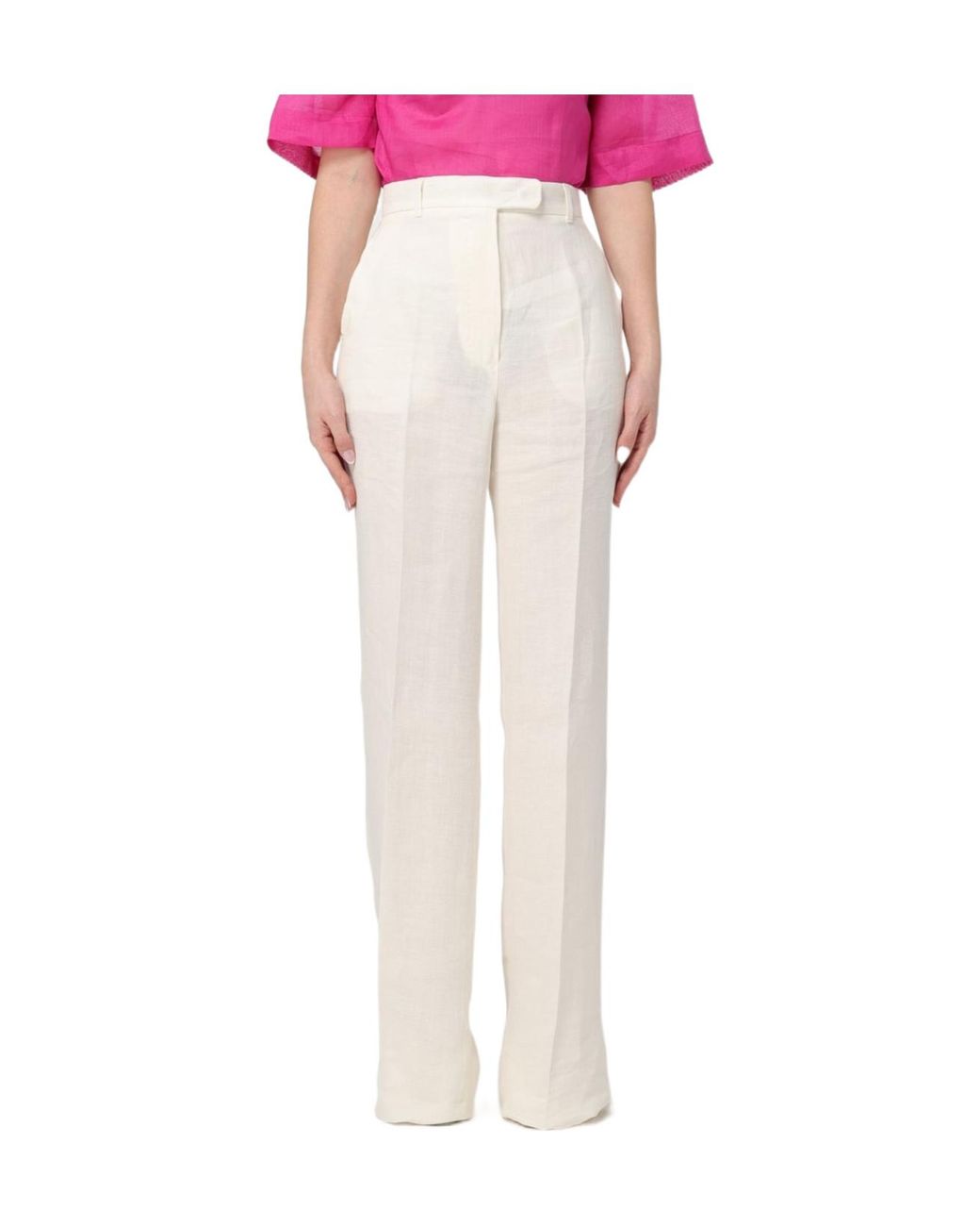 Max Mara Multicolor Studio High Waisted Straight Leg Trousers