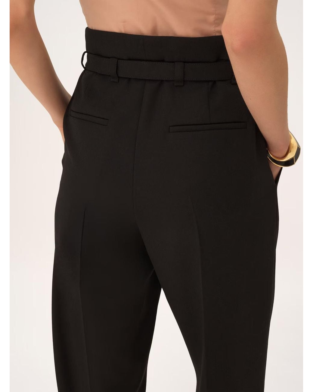 Chloé Black Chloé High-Waisted Wide-Leg Trousers