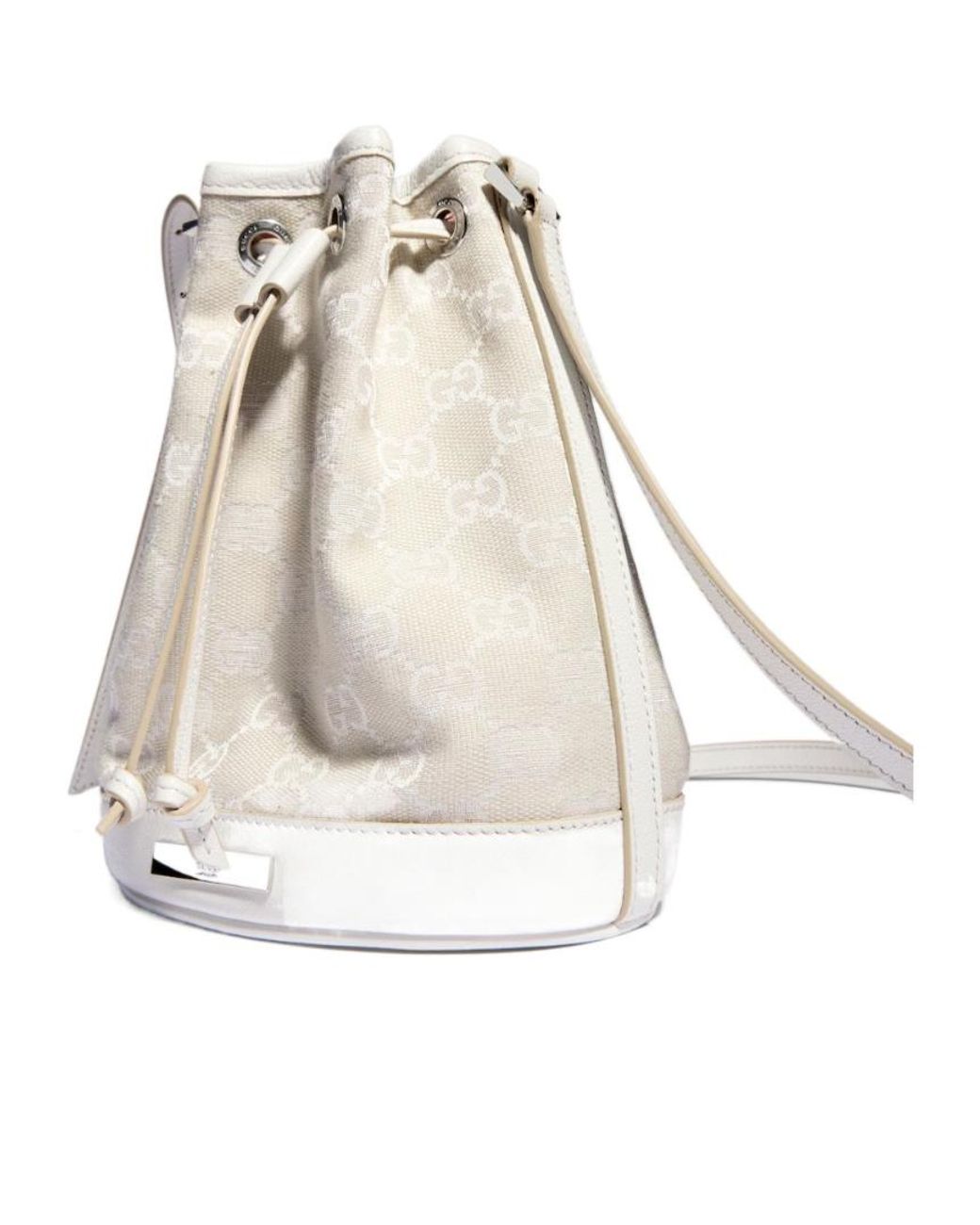 Gucci Natural Mini Bucket Bag With Plaque