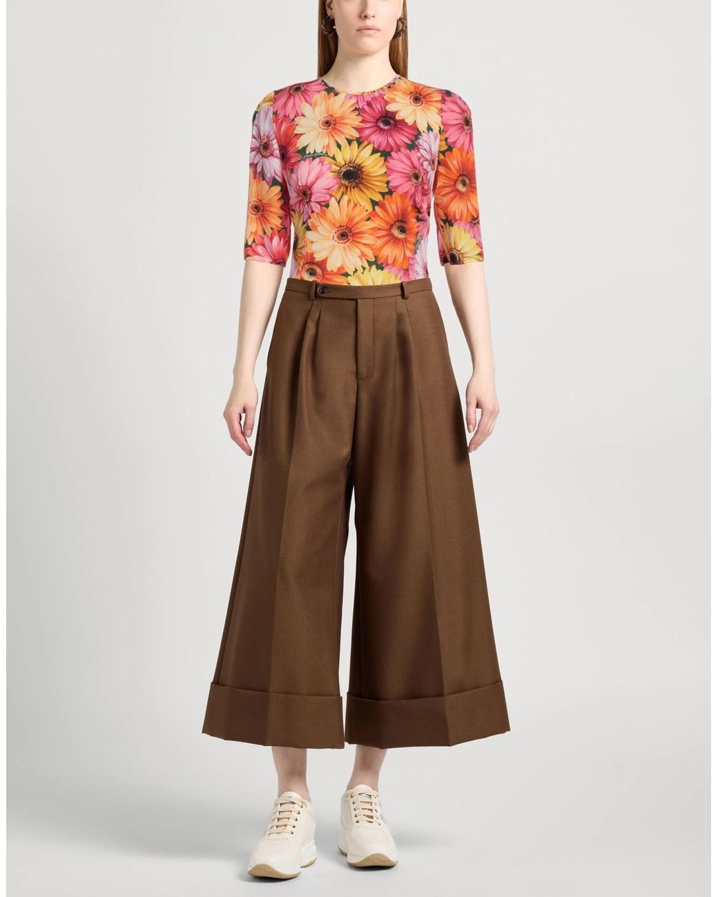 Dolce & Gabbana Red Printed Short Sleeve Top
