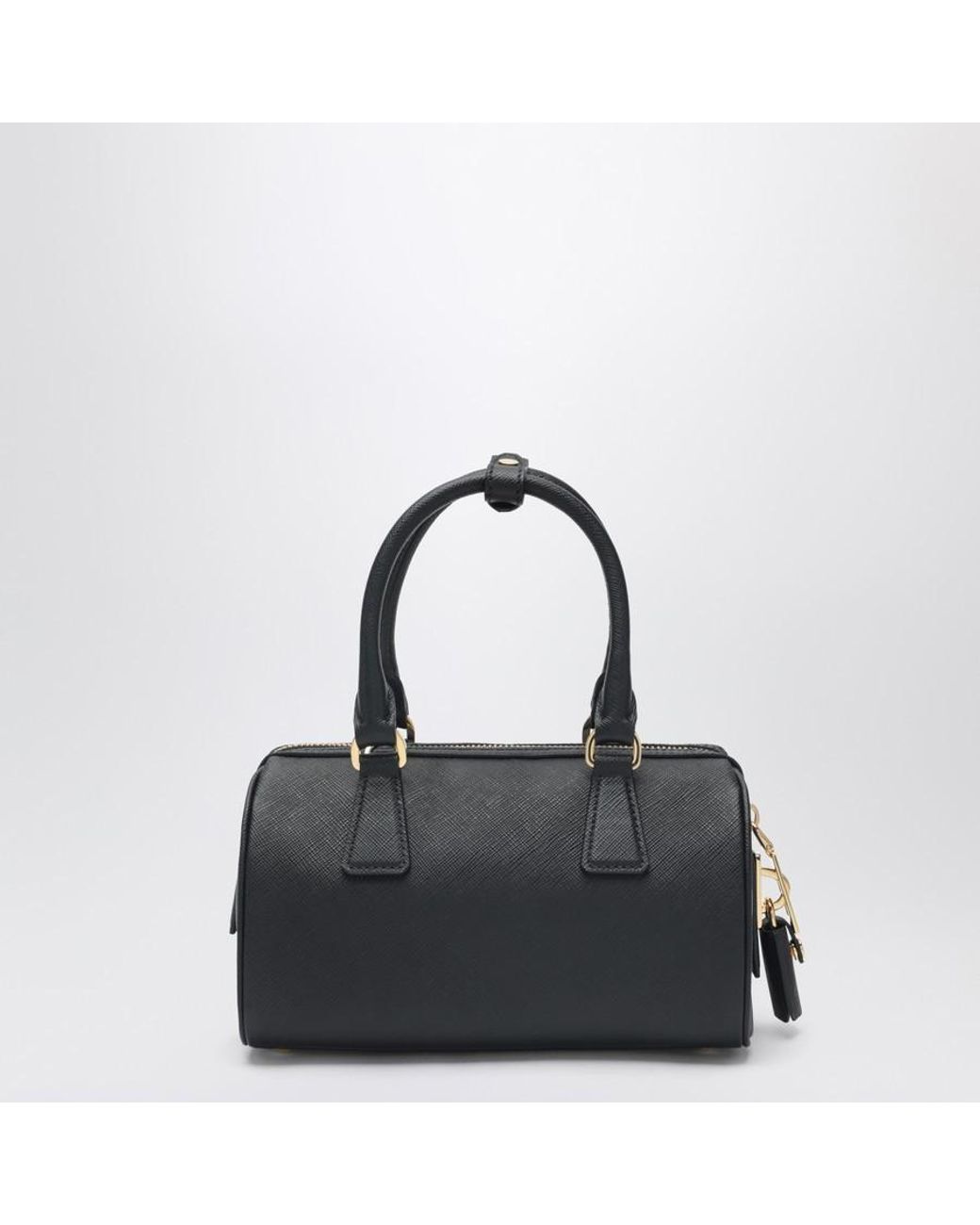 Prada Black Triangle-Patch Zipped Tote Bag