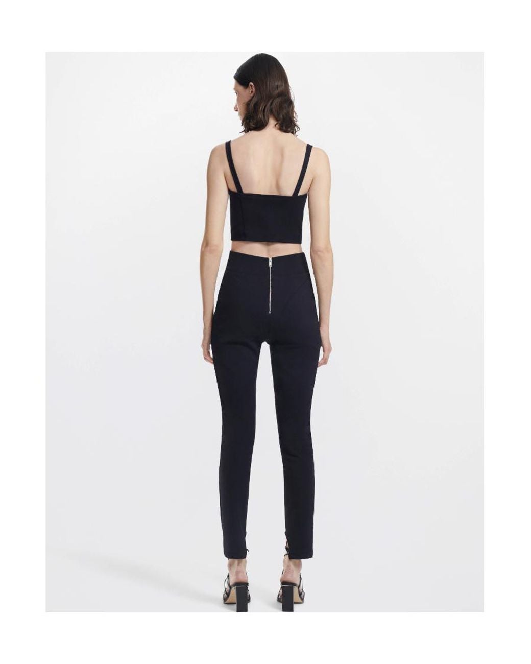 Dion Lee Black Zip-Front Bustier Top