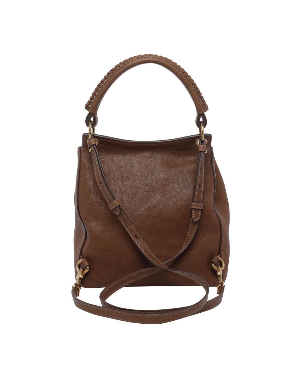 Miu Miu Brown Logo Backpack