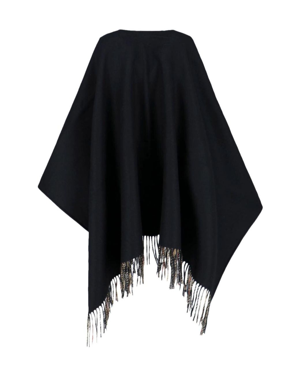 Burberry Black Fringed Reversible Shawl