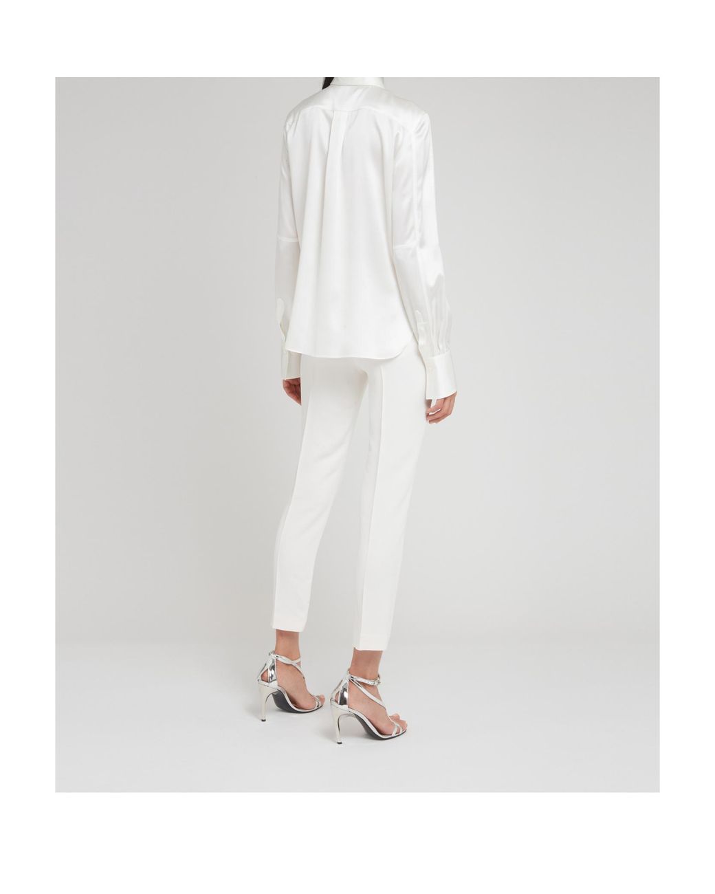 Brunello Cucinelli White Long Sleeved Curved Hem Shirt