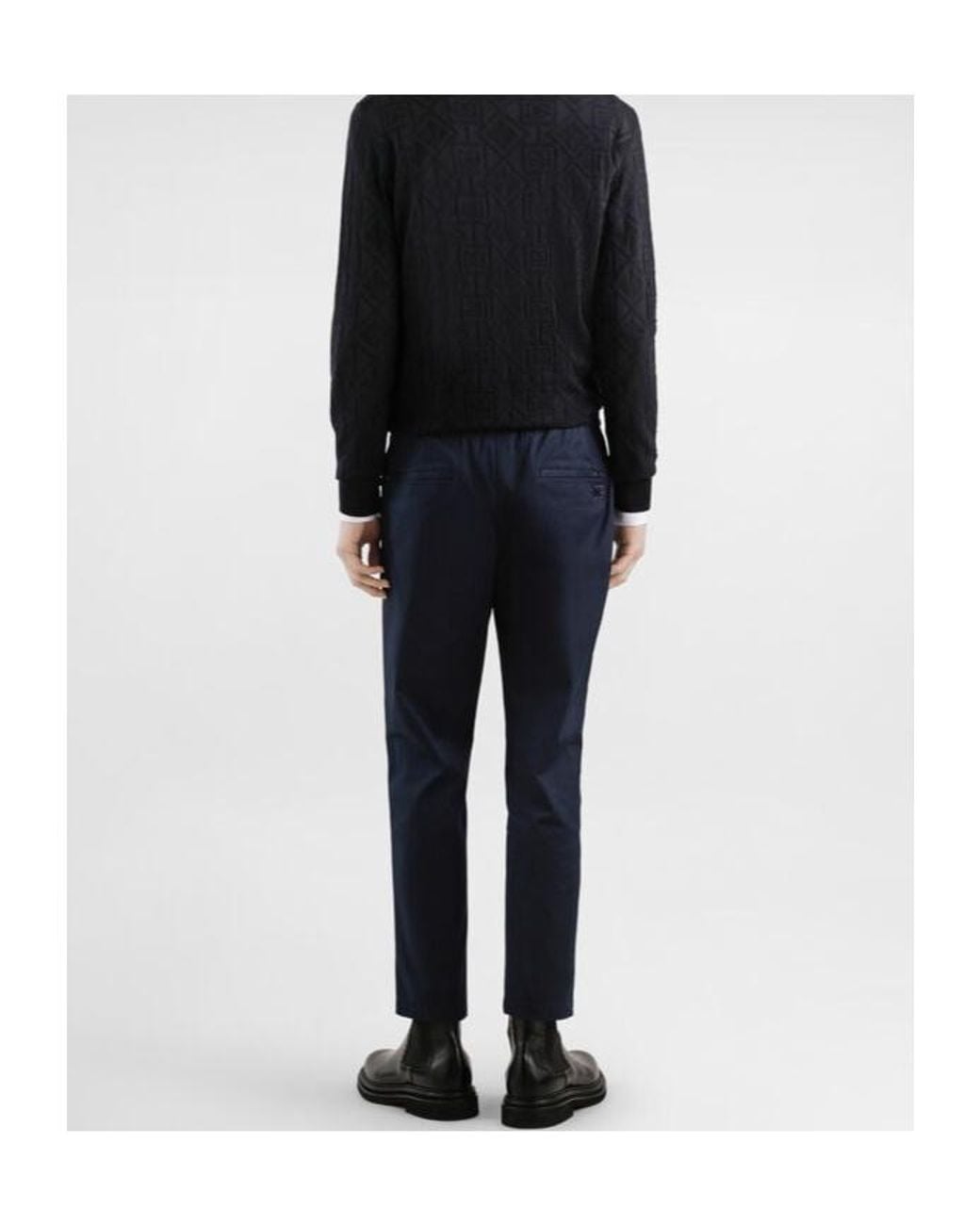 Dolce & Gabbana Blue Drawstring Elastic Waist Casual Pants for men