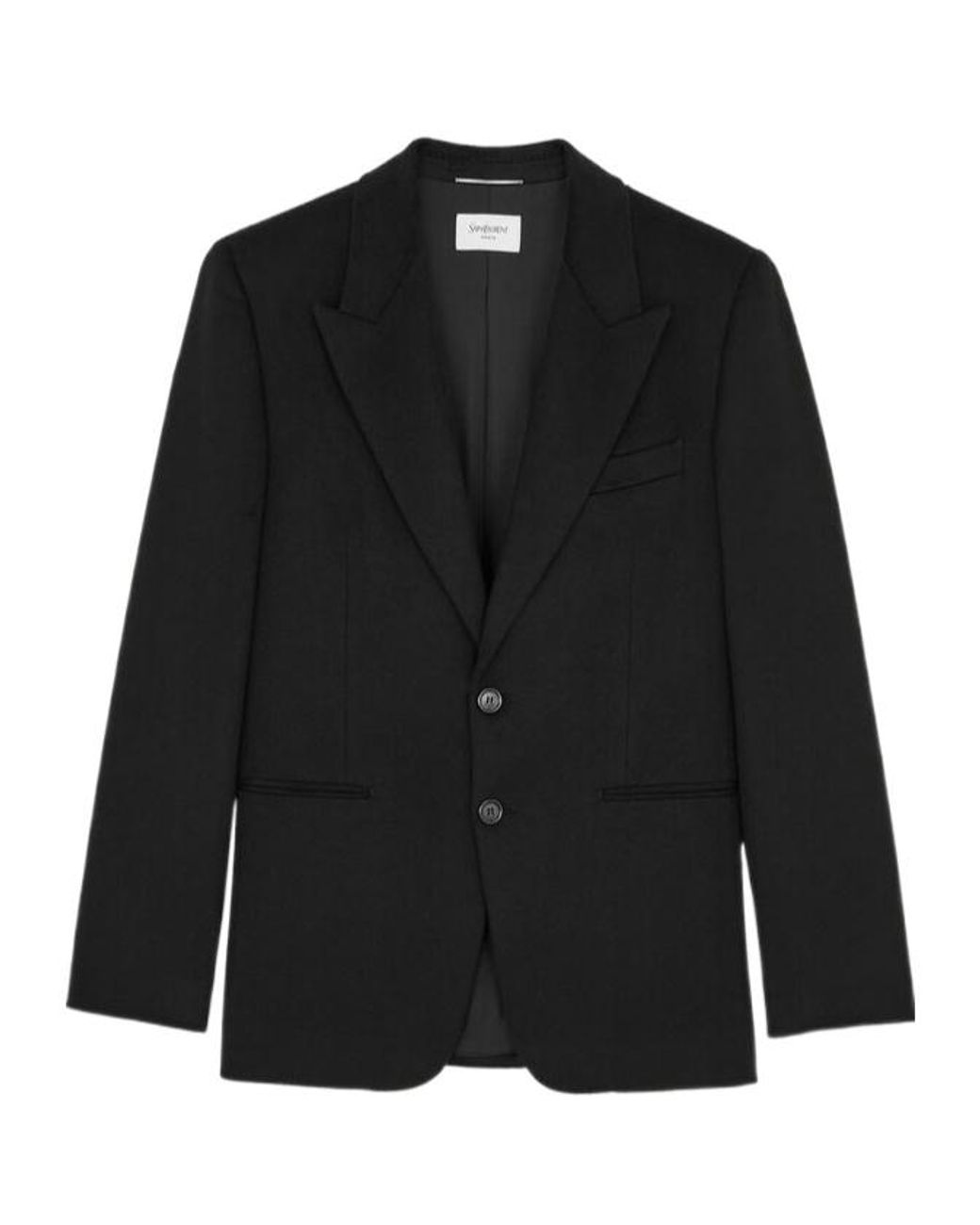 Saint Laurent Black Cashmere Long-Sleeved Suit Jacket for men