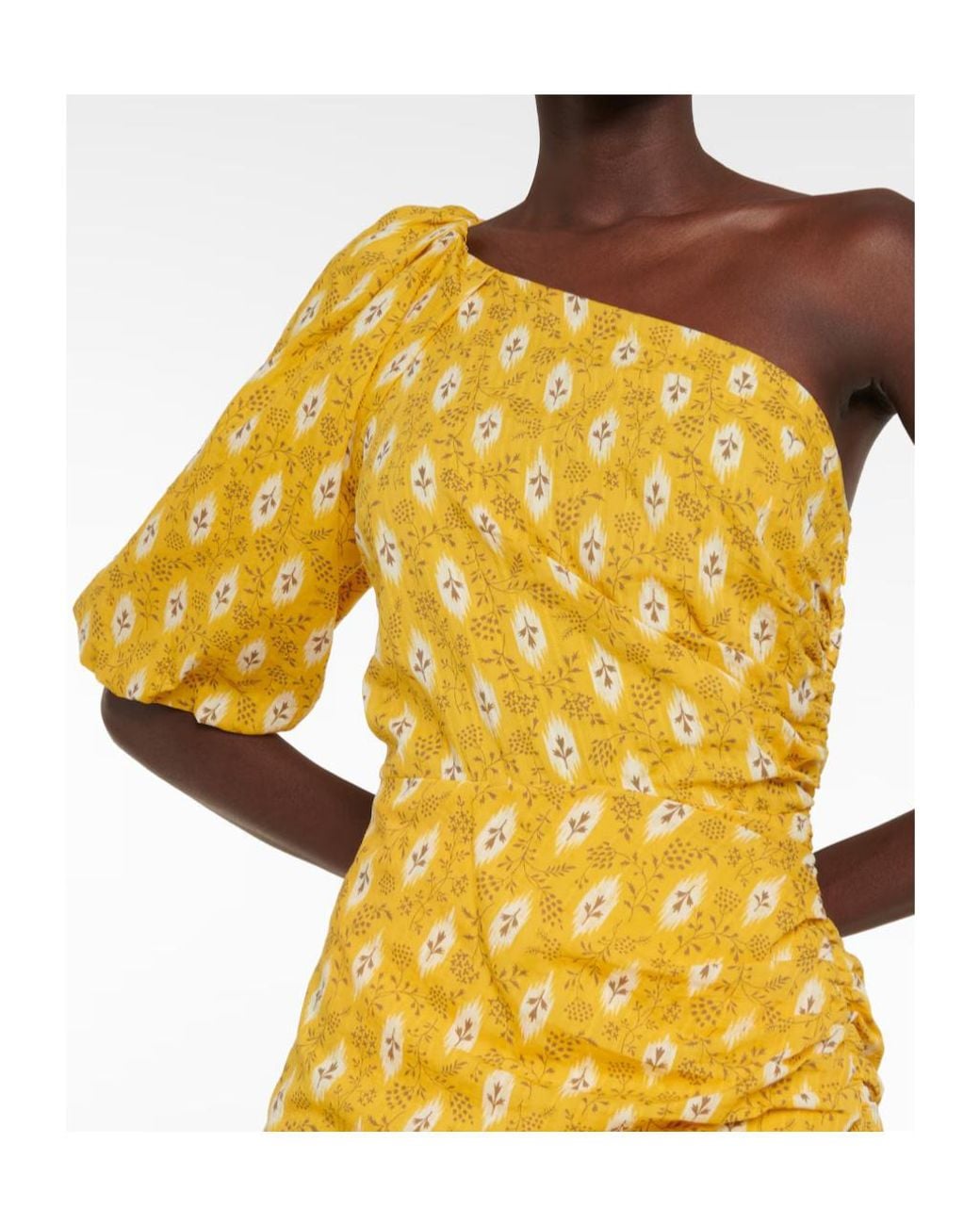 Veronica Beard Metallic Printed One-Shoulder Dress