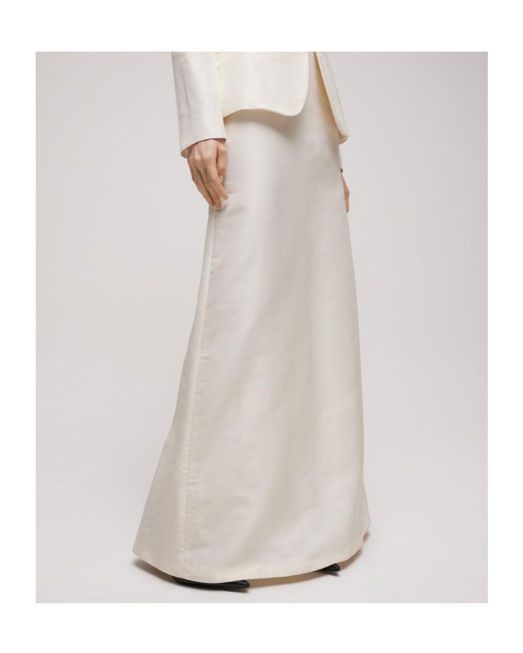 Gucci Natural Fine Silk Faille Long Skirt