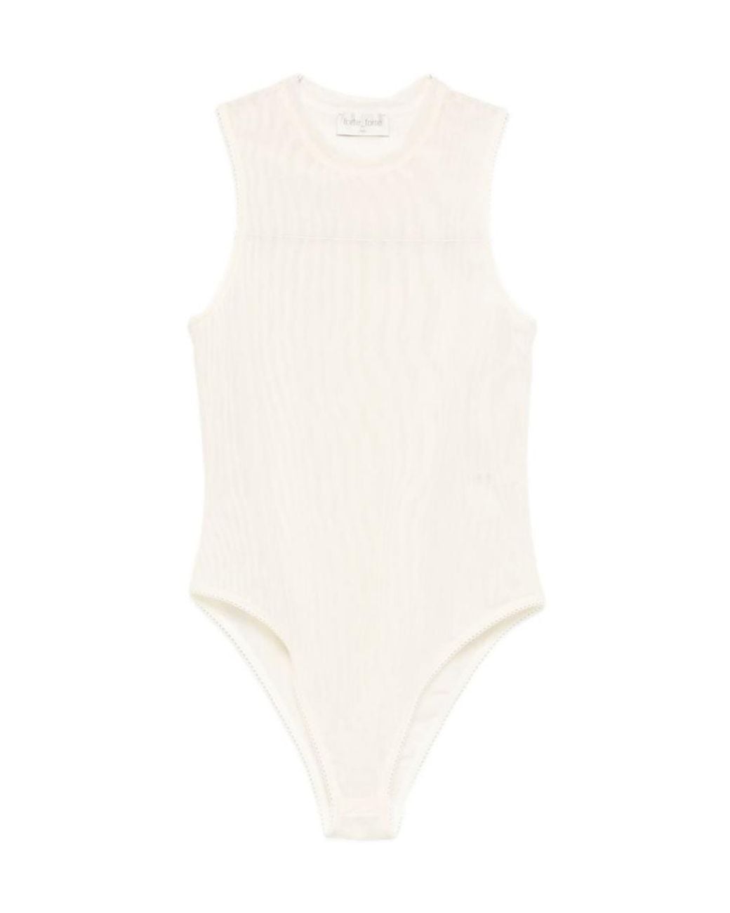 Forte_forte White Scalloped-Trim Top